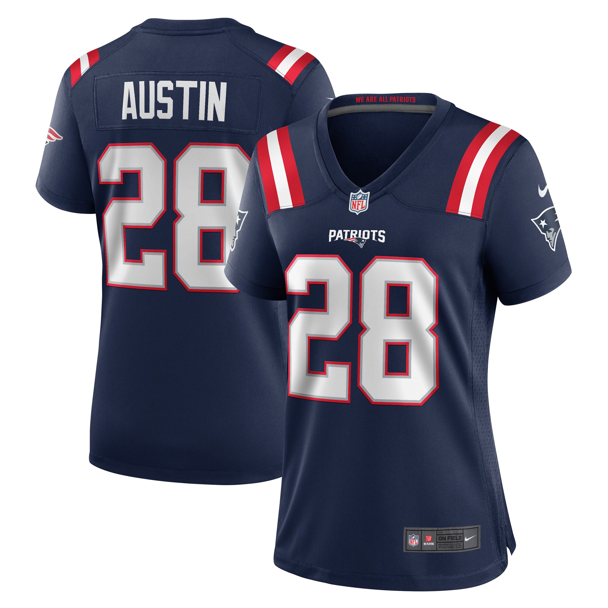 Women's New England Patriots Alex Austin Navy Game Jersey JS7021 Saliibo