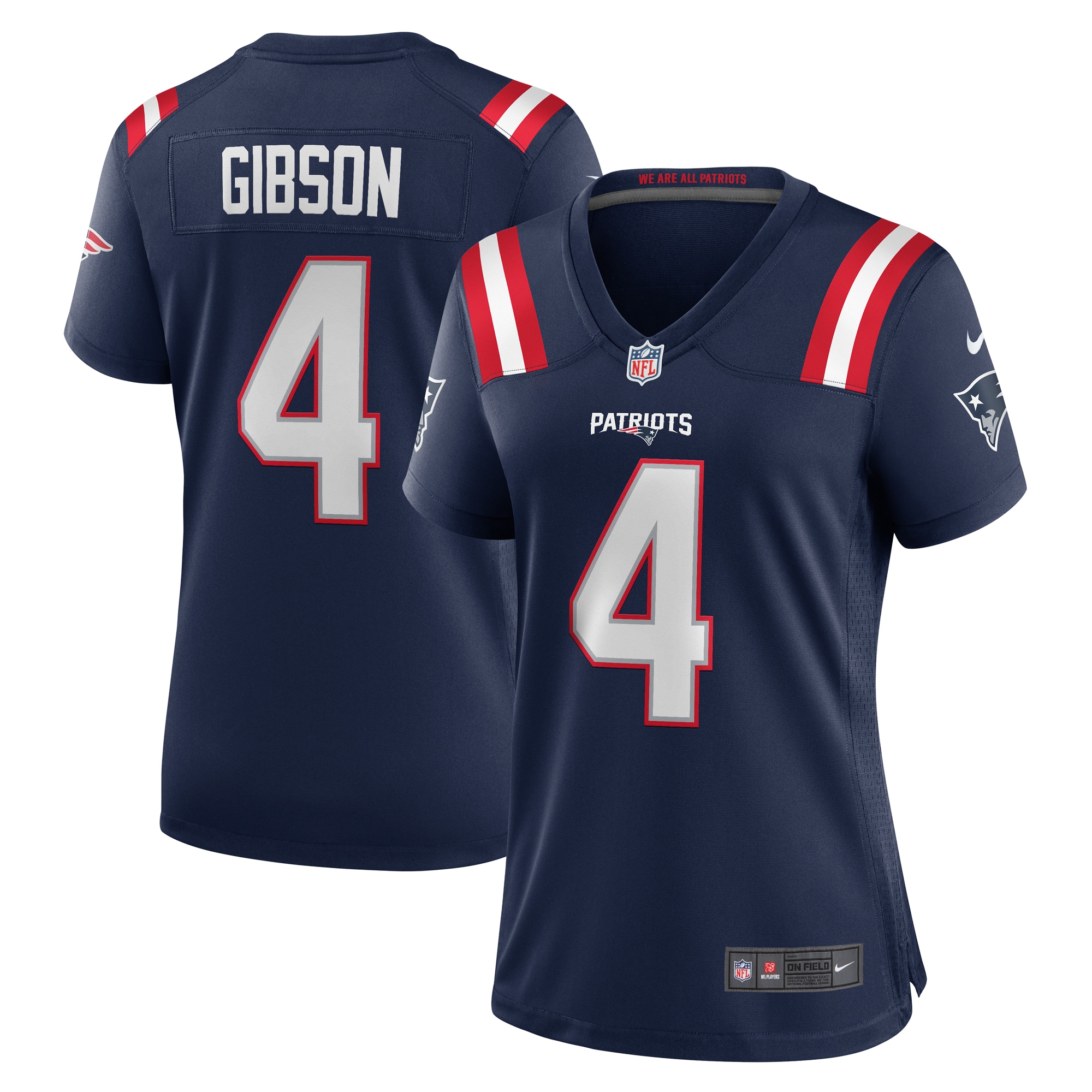 Women's New England Patriots Antonio Gibson Navy Game Jersey JS9088 Saliibo