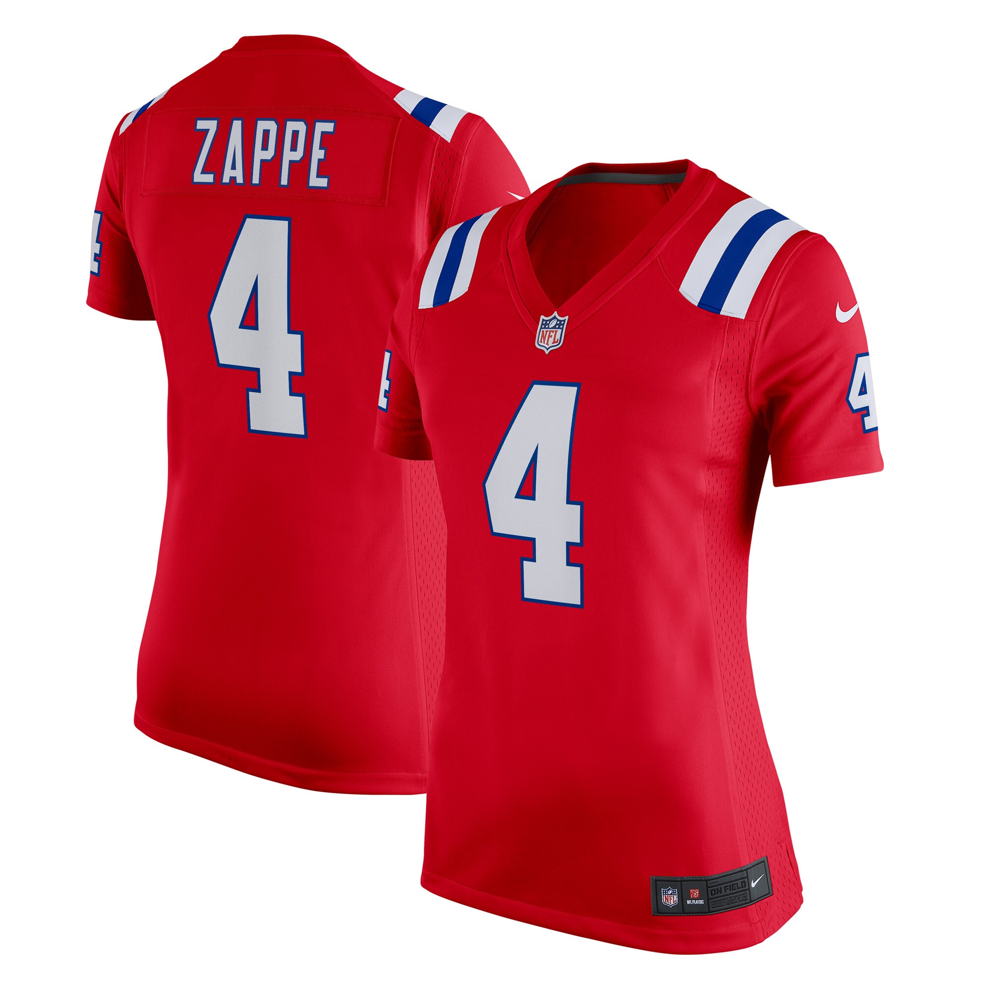 Women's New England Patriots Bailey Zappe Red Alternate Game Player Jersey JS5151 Saliibo