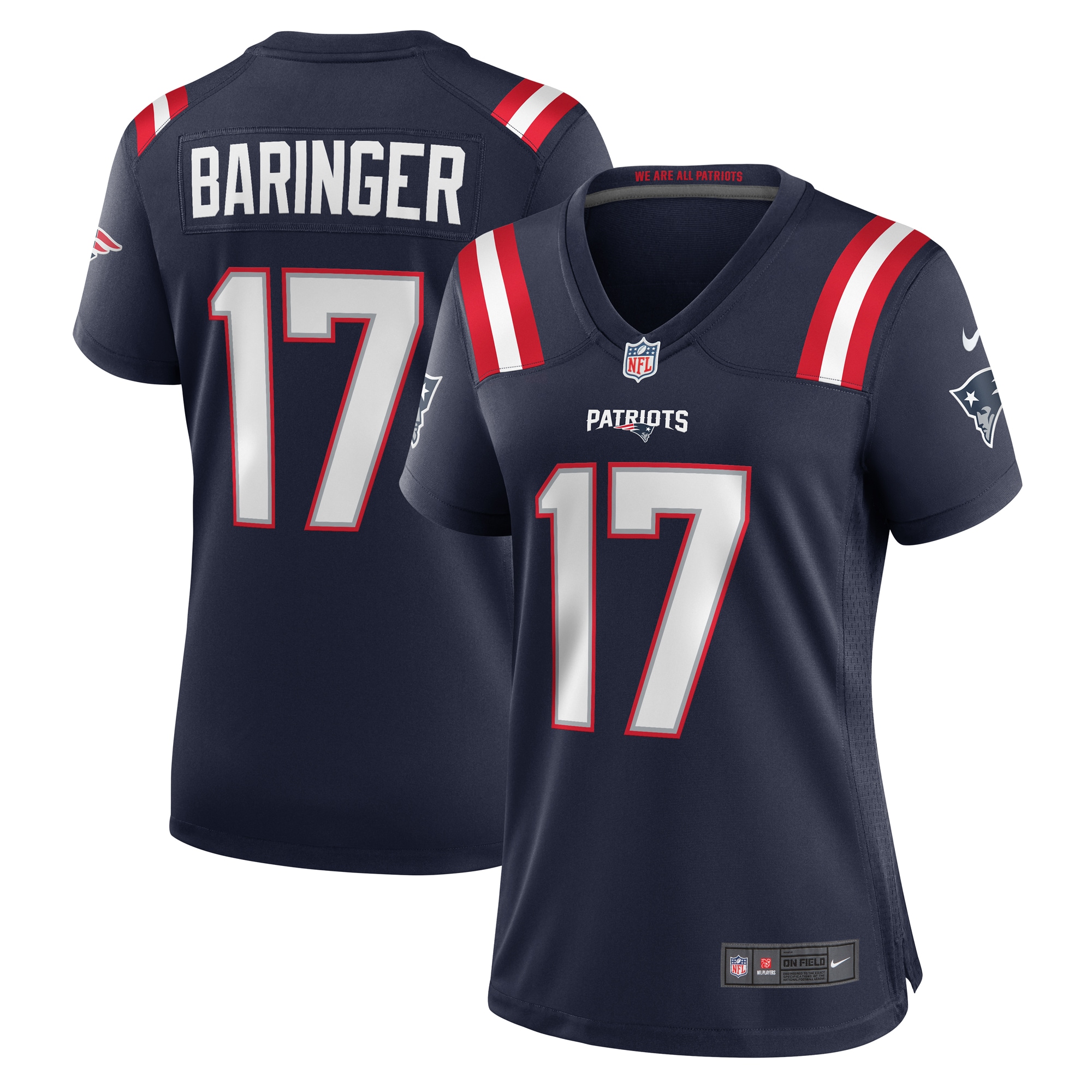 Women's New England Patriots Bryce Baringer Navy Team Game Jersey JS4757 Saliibo