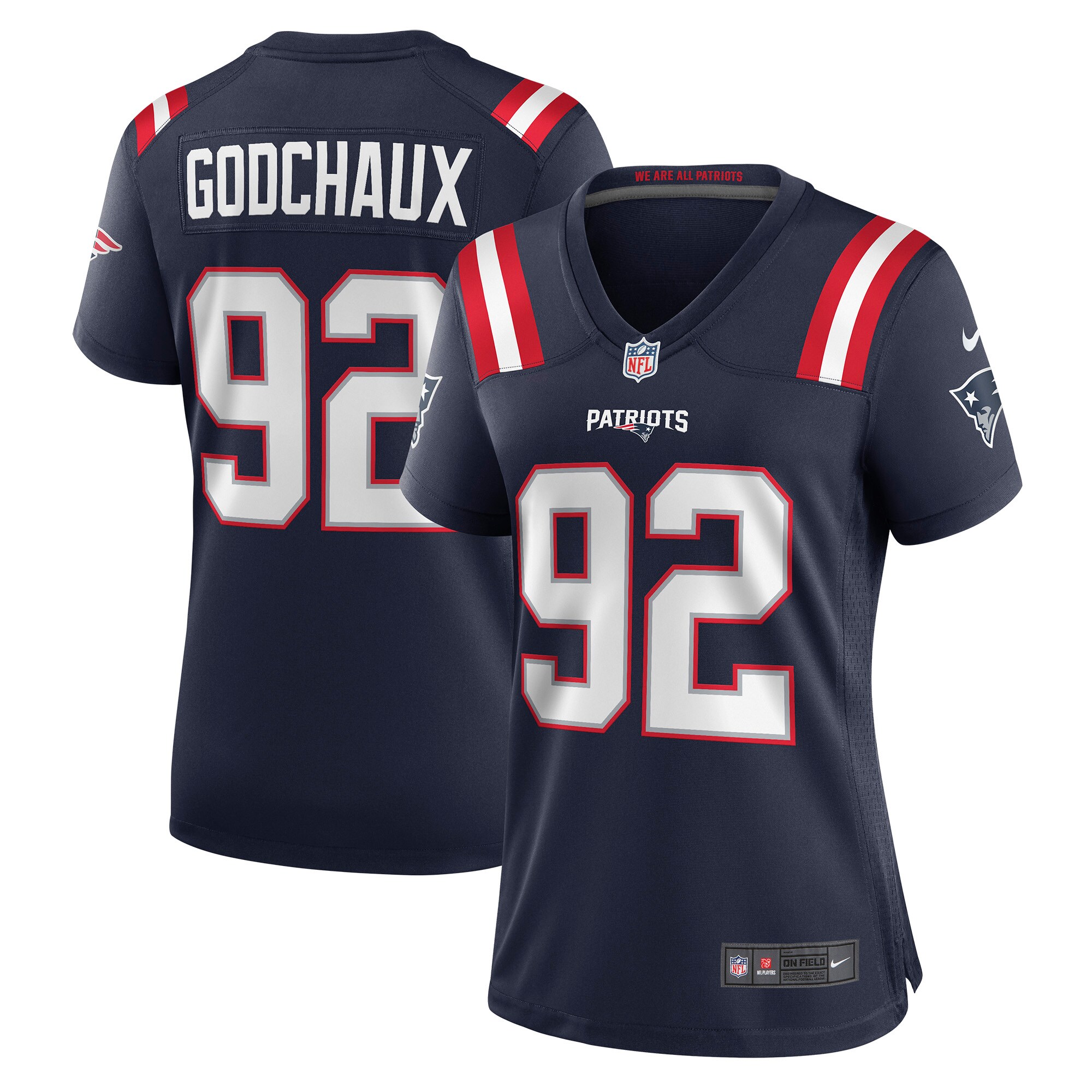 Women's New England Patriots Davon Godchaux Navy Game Jersey JS4235 Saliibo