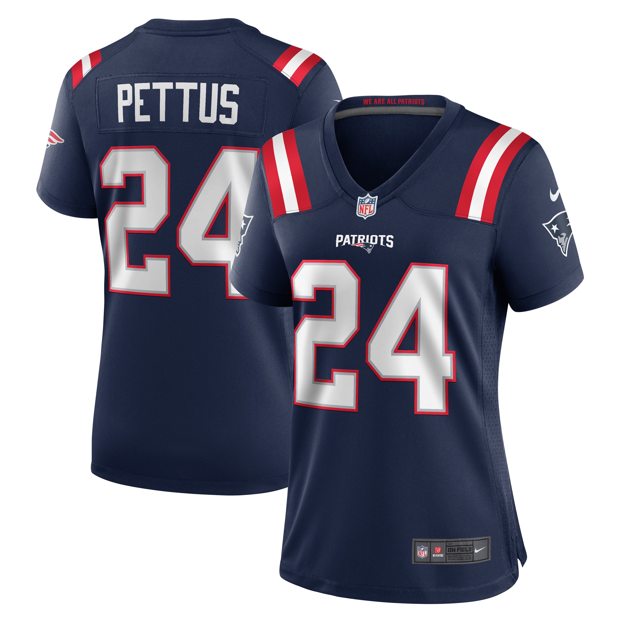Women's New England Patriots Dell Pettus Navy Game Jersey JS6372 Saliibo