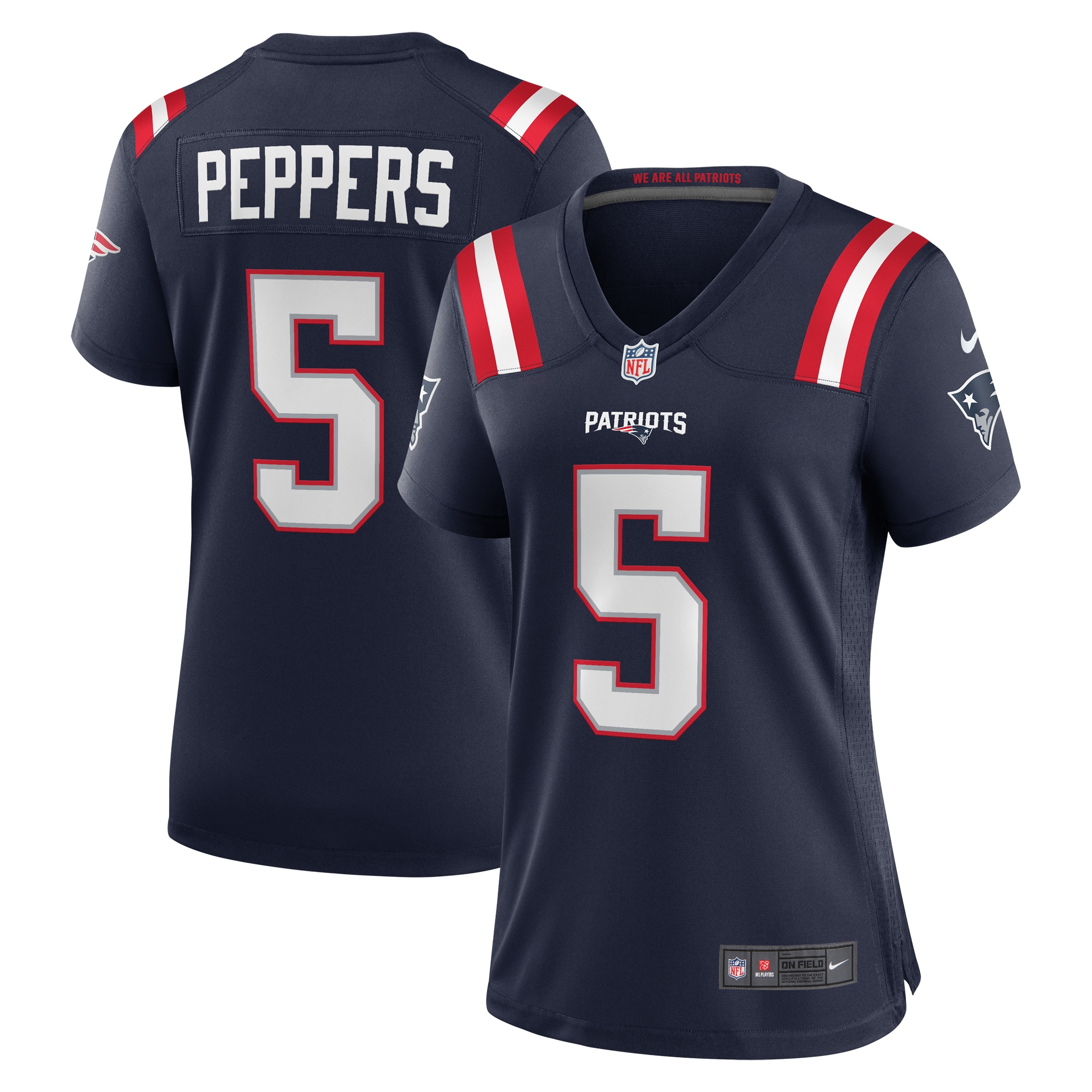 Women's New England Patriots Jabrill Peppers Navy Game Player Jersey JS2209 Saliibo
