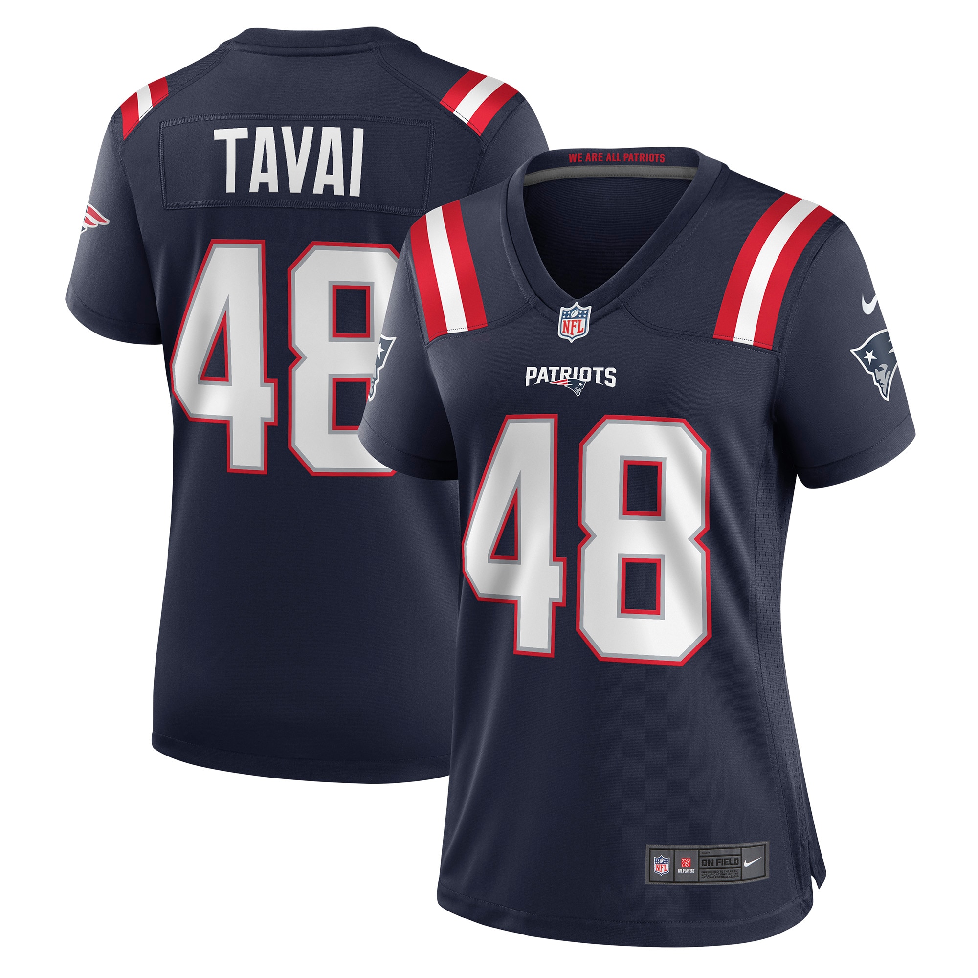 Women's New England Patriots Jahlani Tavai Navy Game Player Jersey JS1728 Saliibo