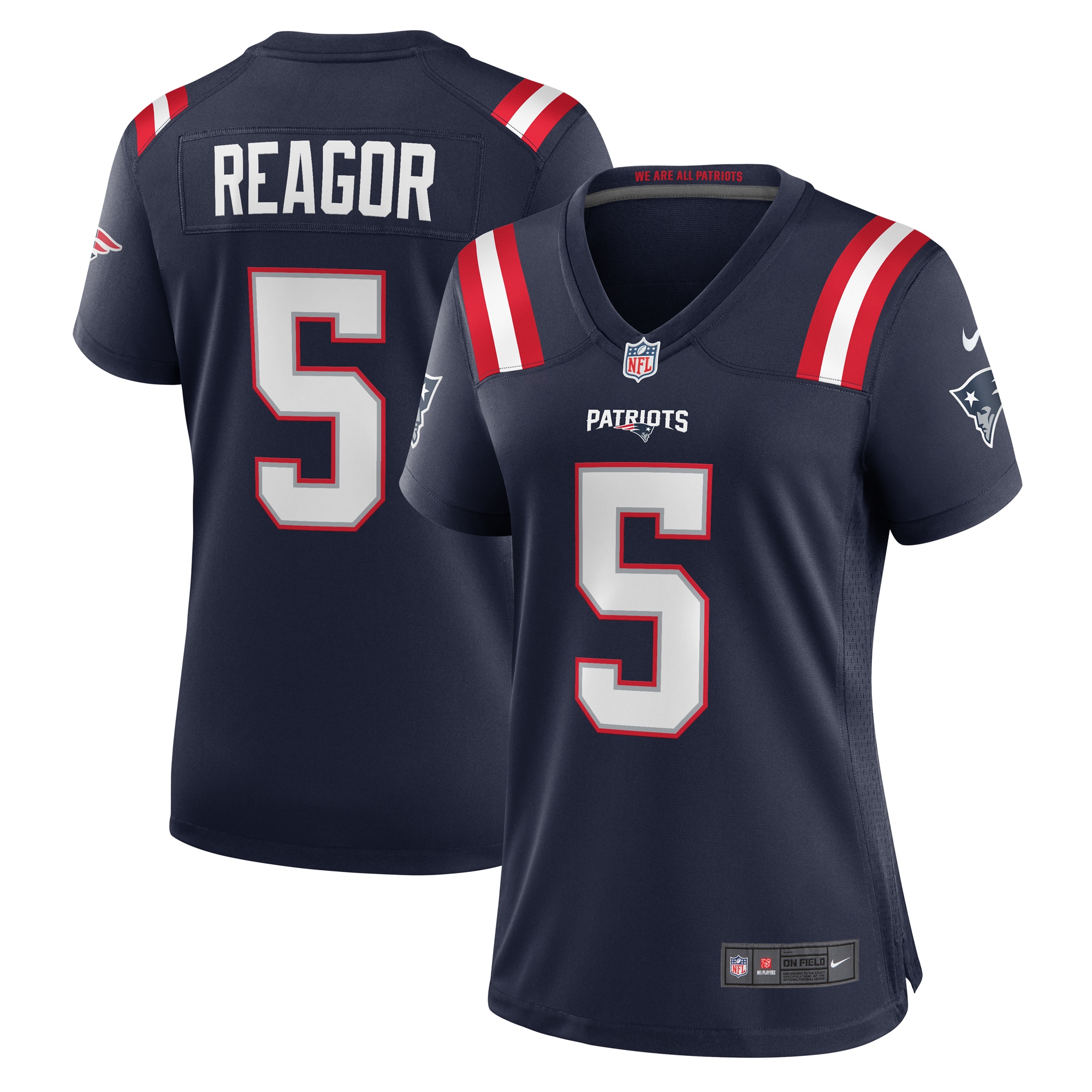 Women's New England Patriots Jalen Reagor Navy Team Game Jersey JS1842 Saliibo