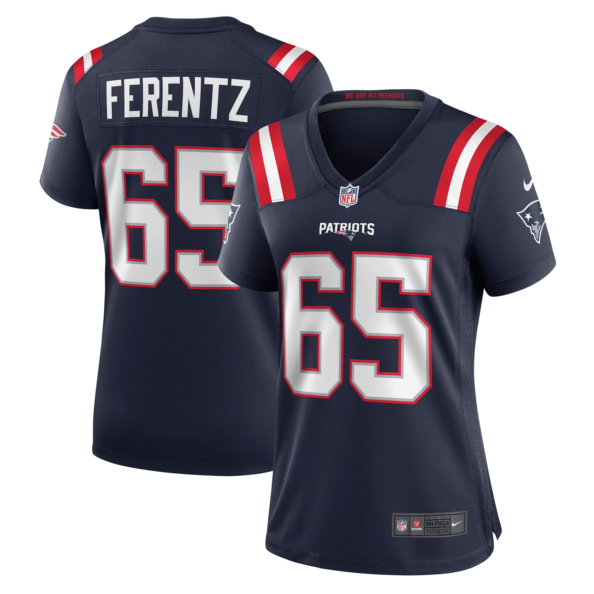 Women's New England Patriots James Ferentz Navy Game Jersey JS8950 Saliibo