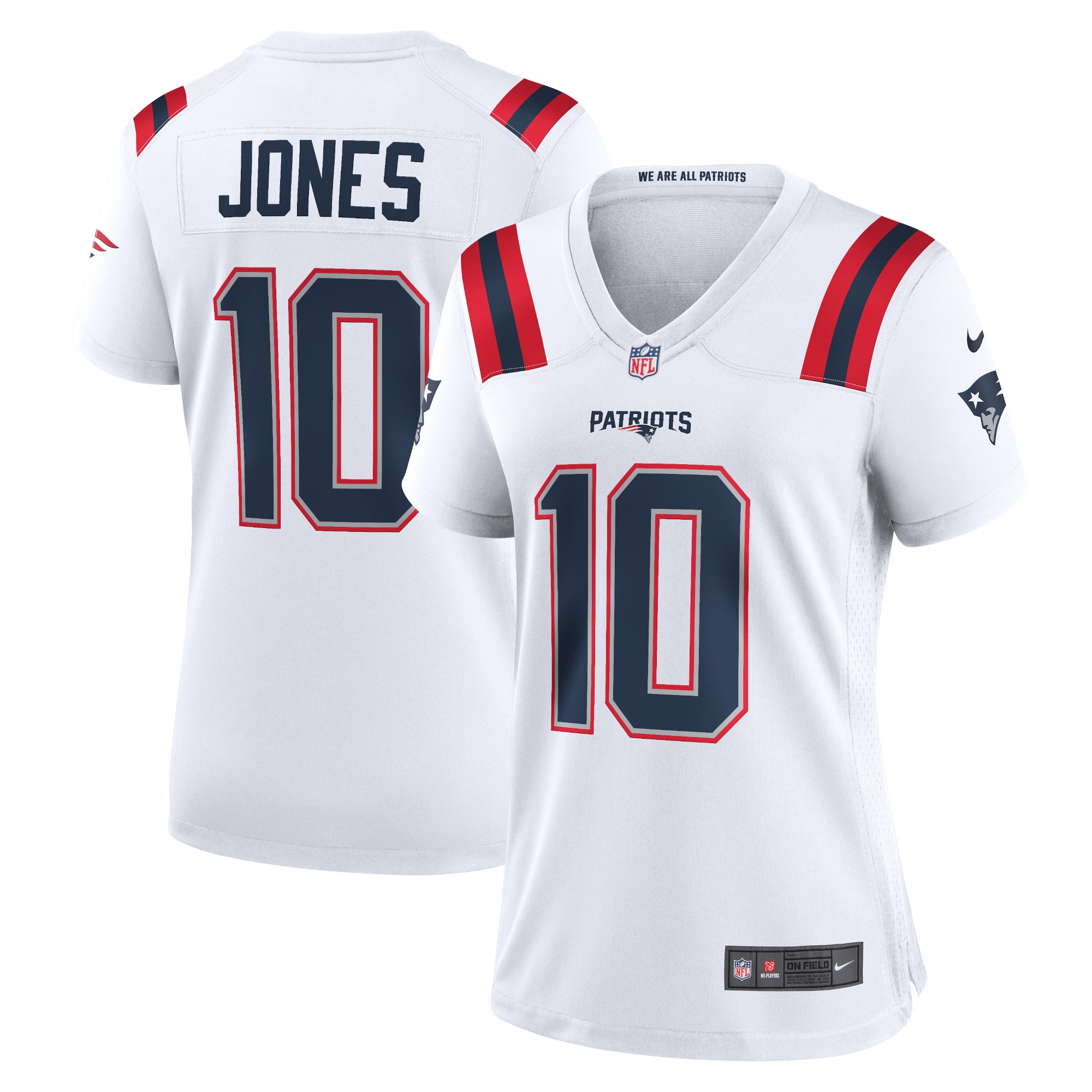Women's New England Patriots Mac Jones White Game Jersey JS8167 Saliibo