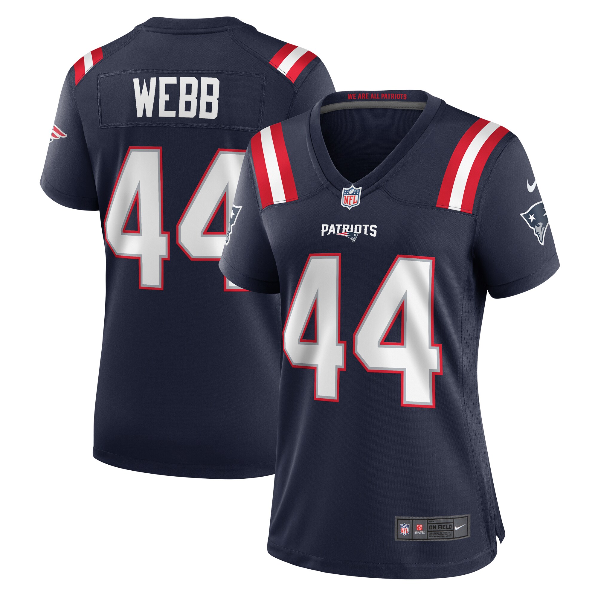 Women's New England Patriots Raleigh Webb Navy Home Game Player Jersey JS7661 Saliibo