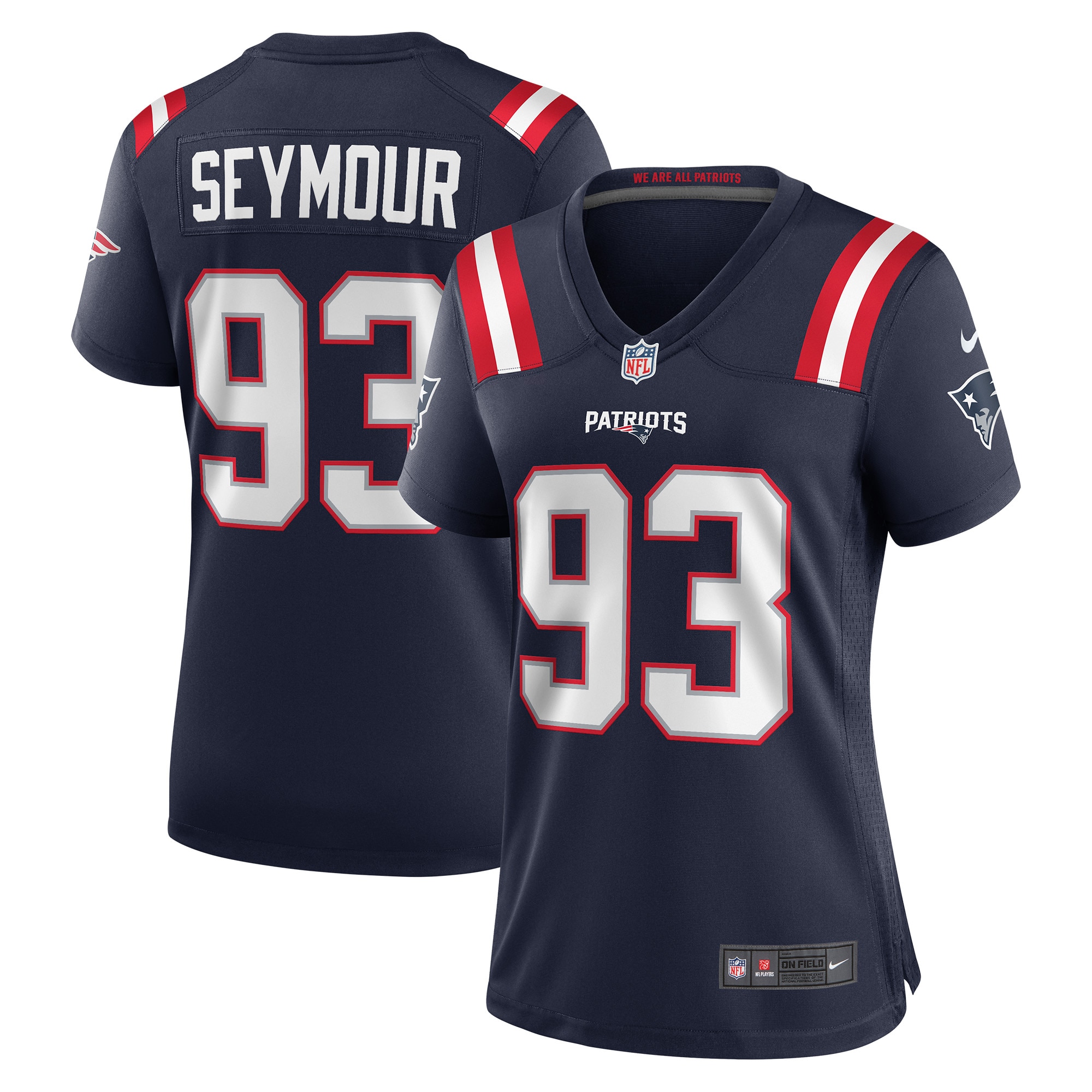 Women's New England Patriots Richard Seymour Navy Retired Player Game Jersey JS6207 Saliibo