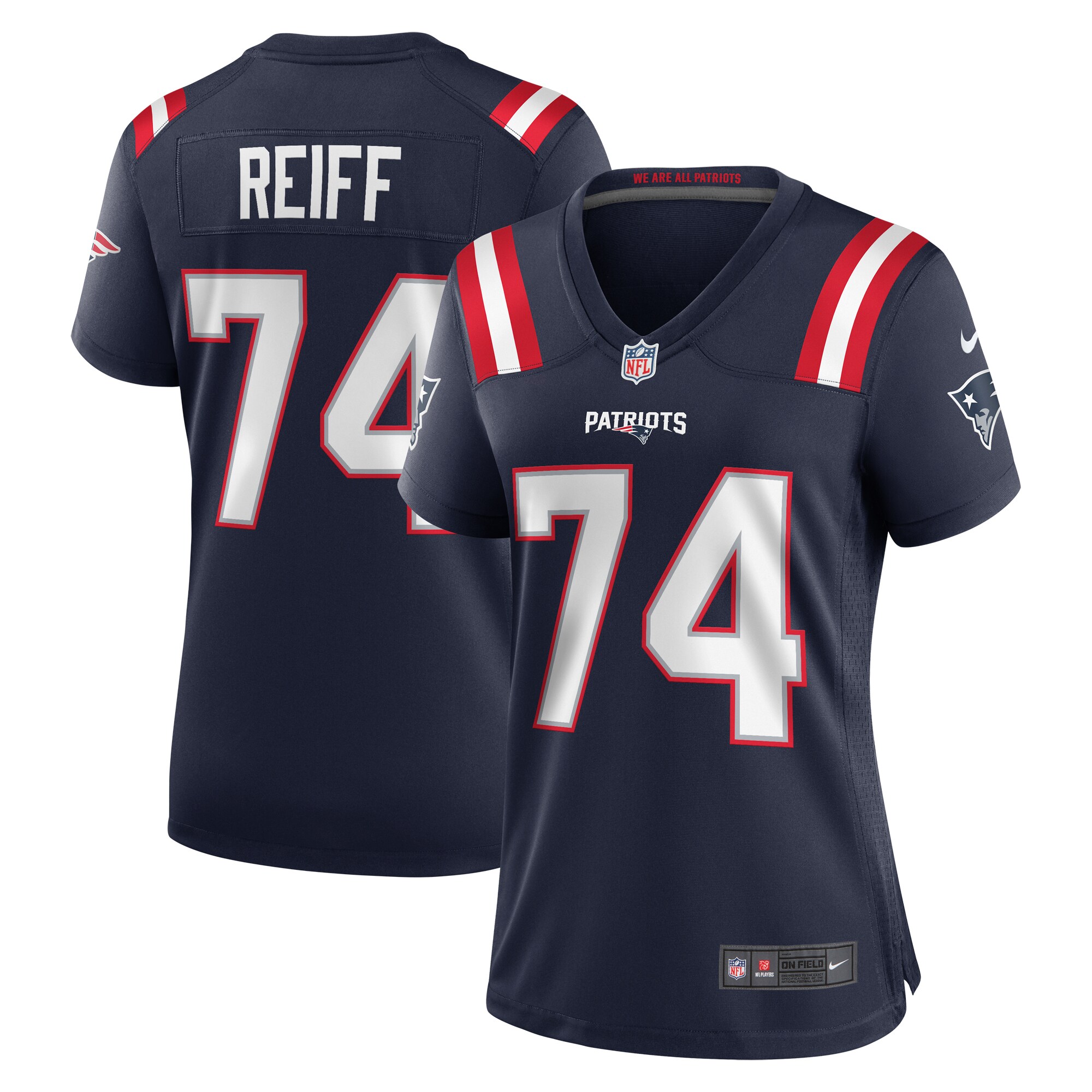 Women's New England Patriots Riley Reiff Navy Game Jersey JS6008 Saliibo