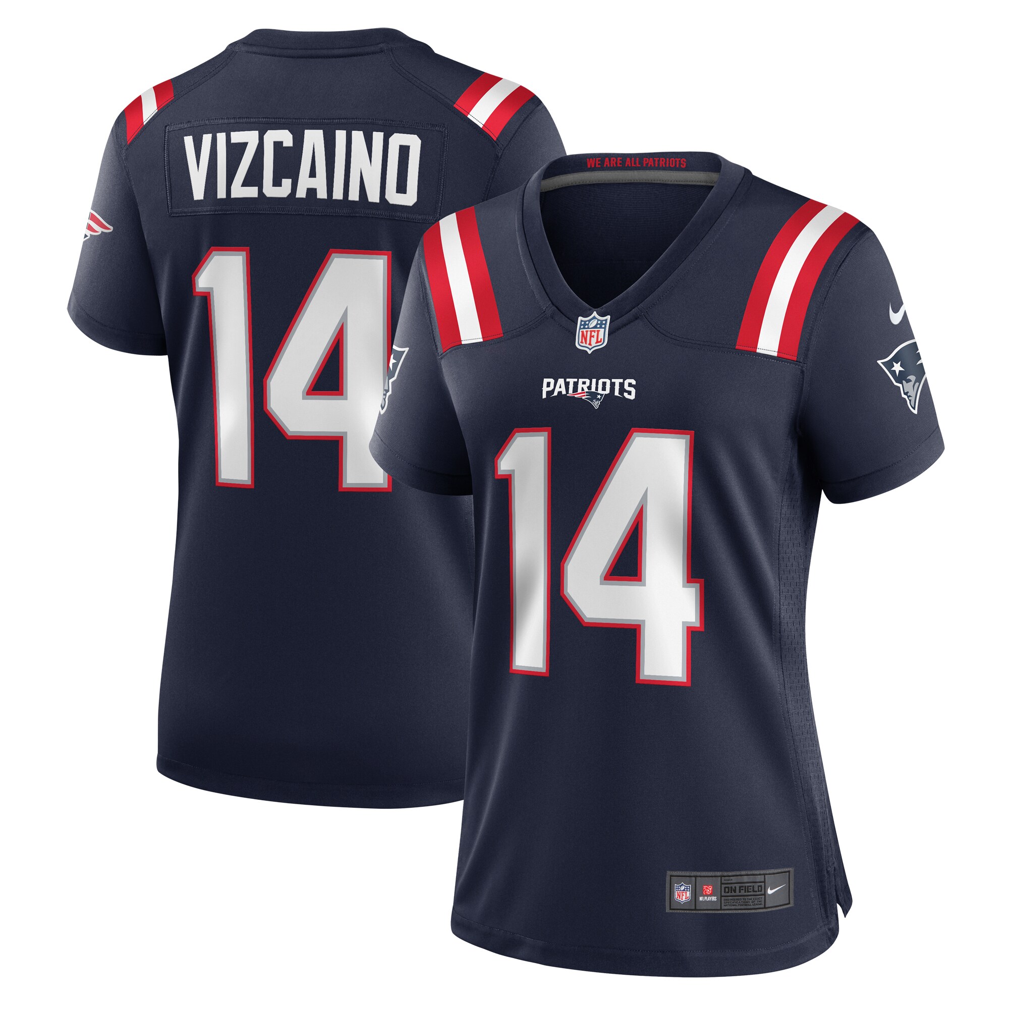Women's New England Patriots Tristan Vizcaino Navy Home Game Player Jersey JS7923 Saliibo