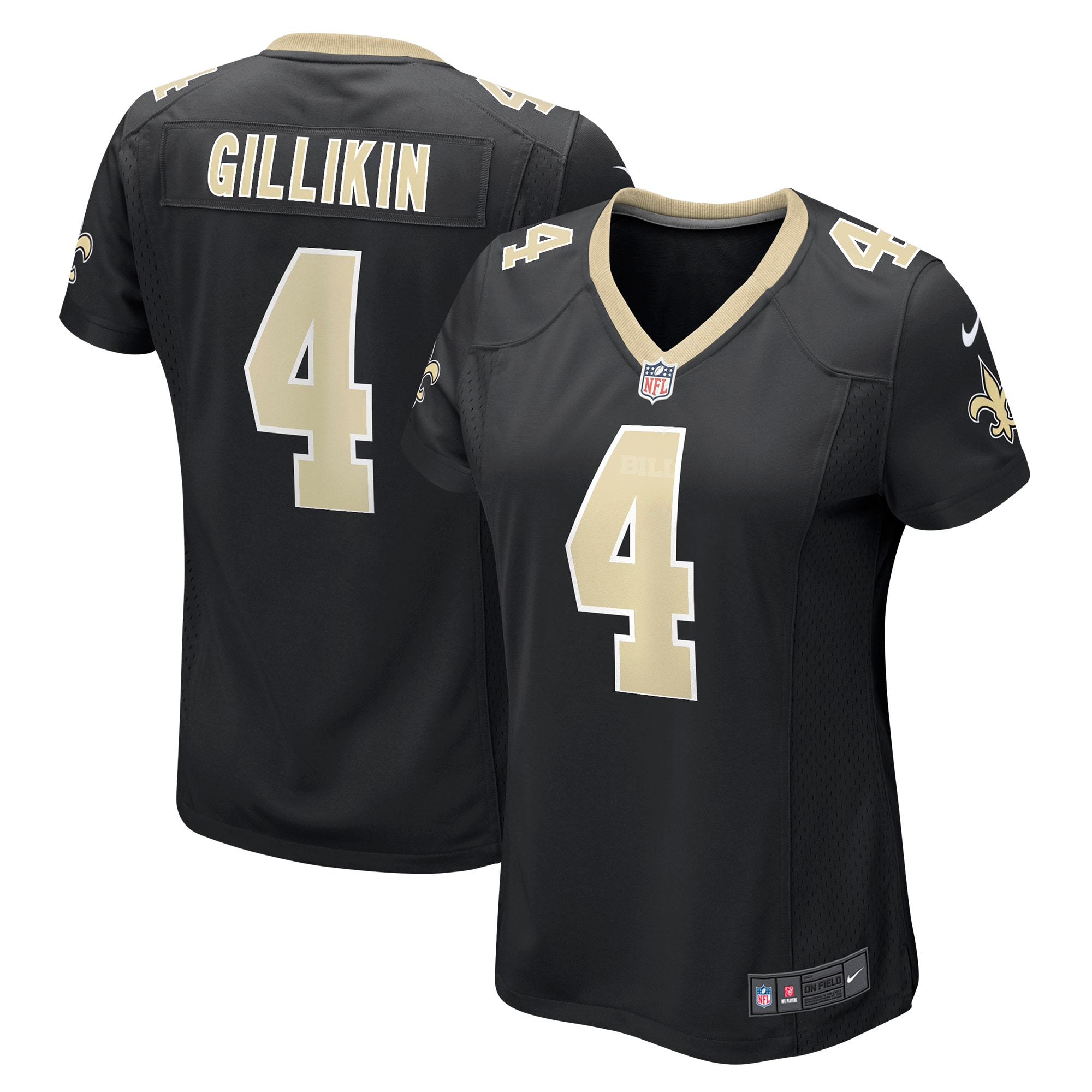 Women's New Orleans Saints Blake Gillikin Black Game Player Jersey JS1526 Saliibo