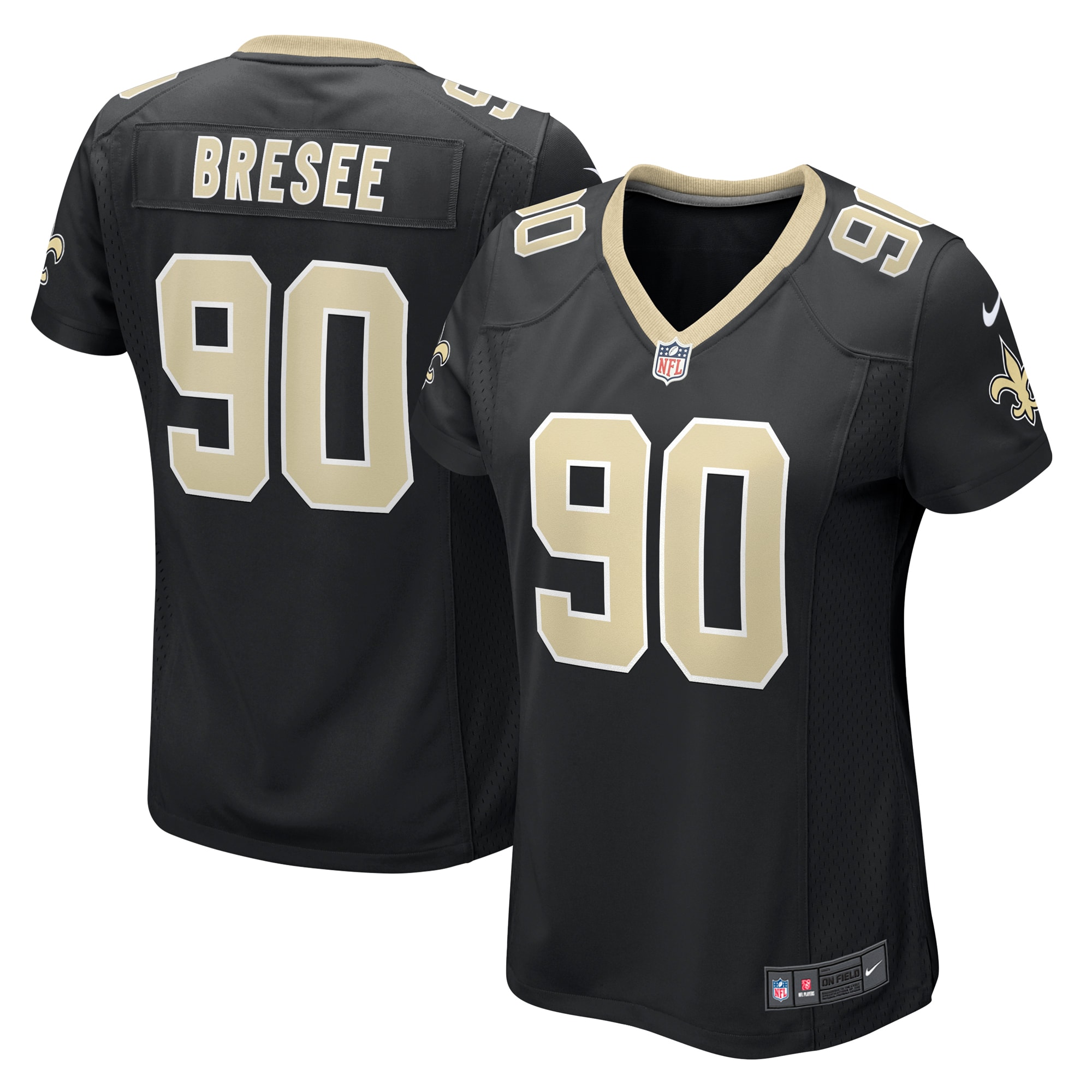 Women's New Orleans Saints Bryan Bresee Black Game Jersey JS1670 Saliibo