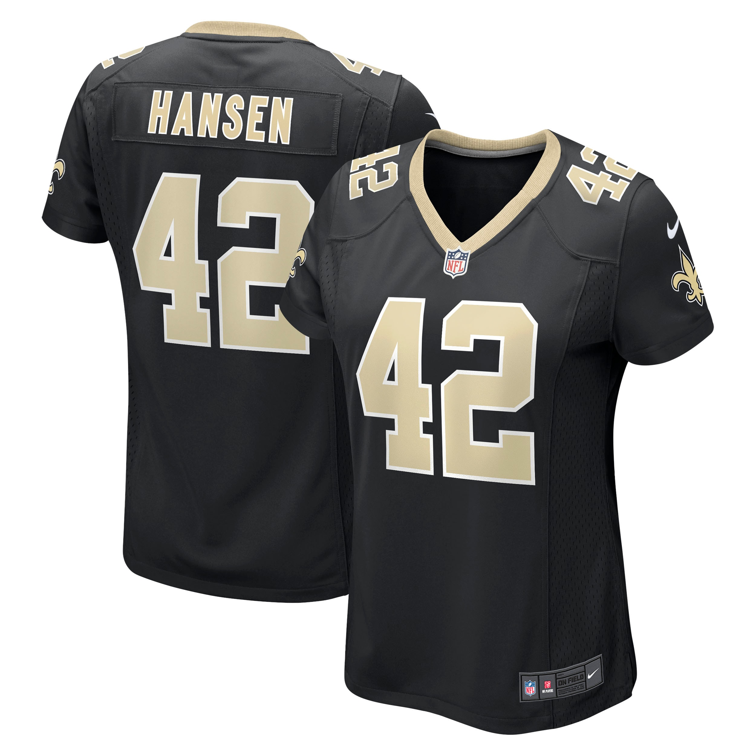 Women's New Orleans Saints Chase Hansen Black Game Jersey JS9372 Saliibo