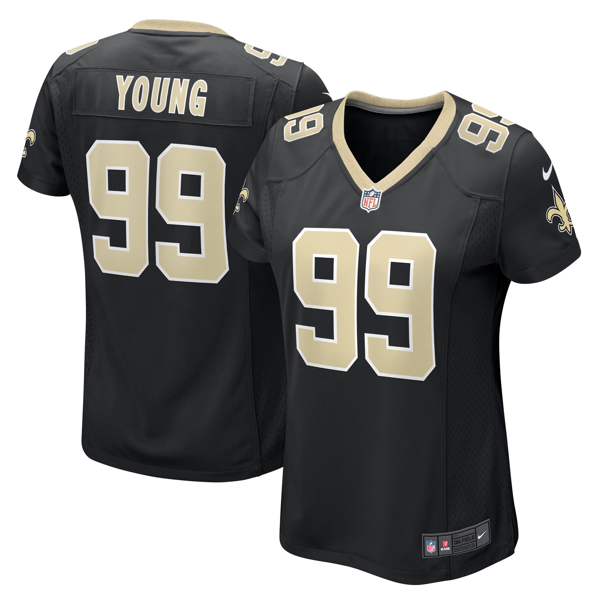 Women's New Orleans Saints Chase Young Black Game Jersey JS3791 Saliibo
