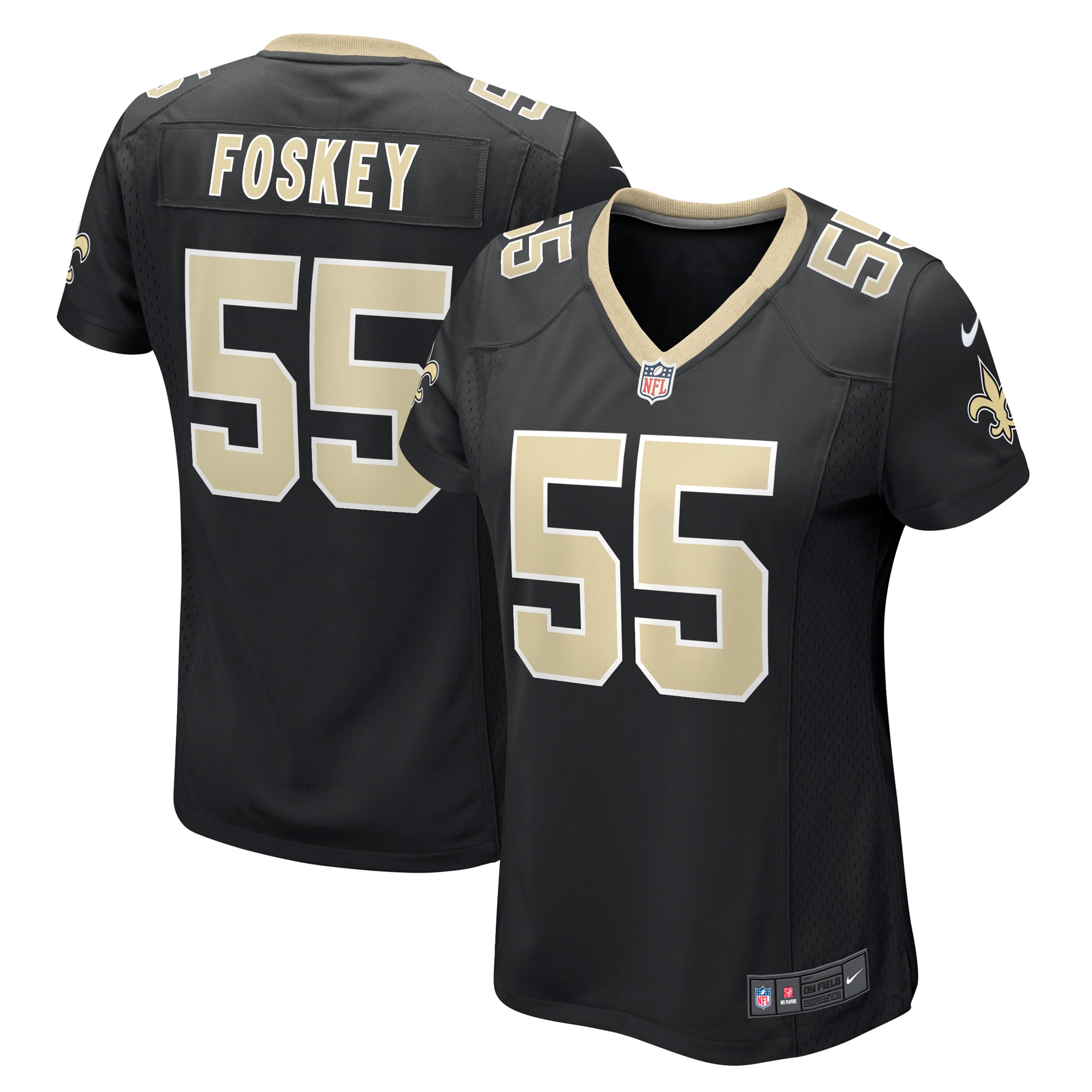 Women's New Orleans Saints Isaiah Foskey Black Team Game Jersey JS1630 Saliibo