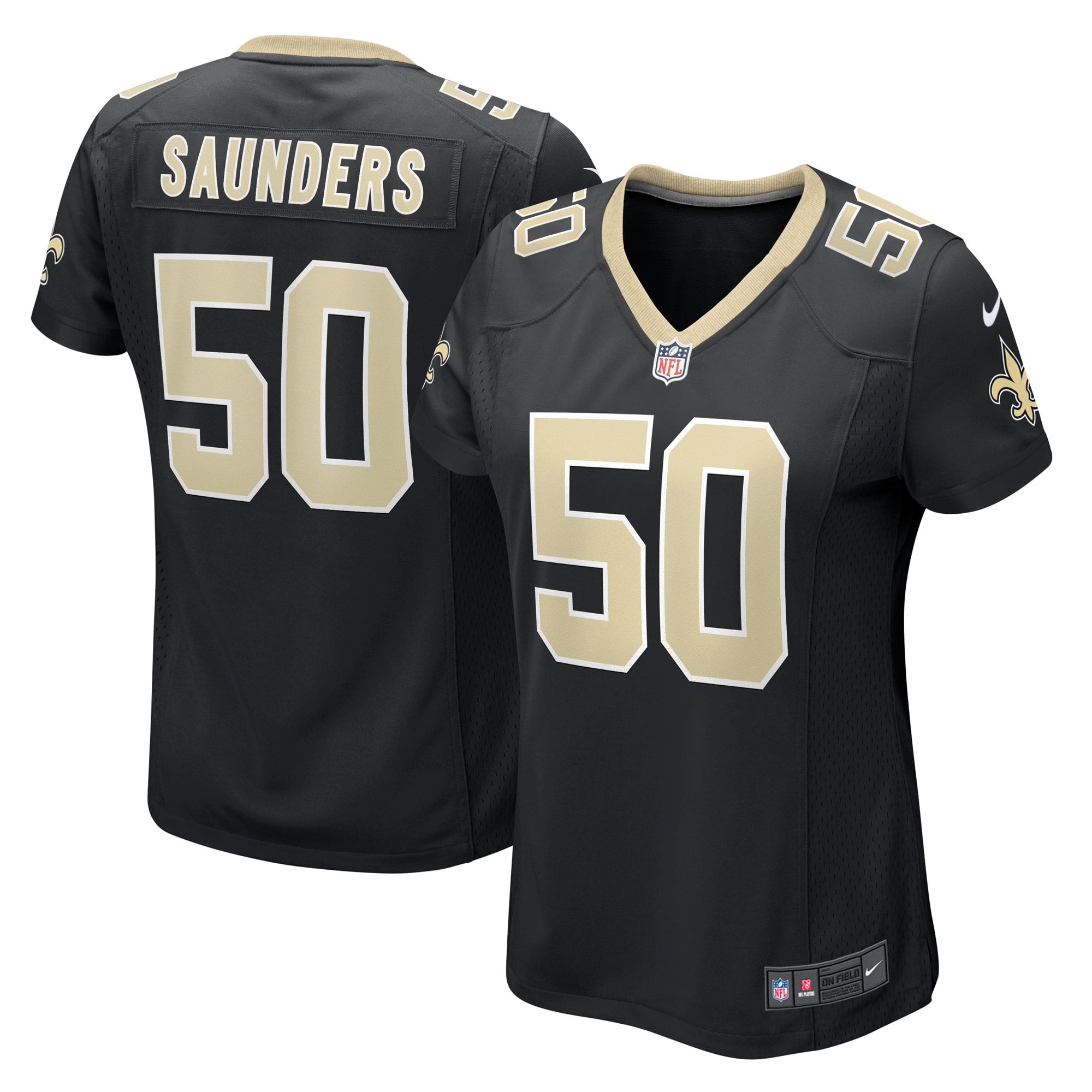 Women's New Orleans Saints Khalen Saunders Black Game Jersey JS1675 Saliibo