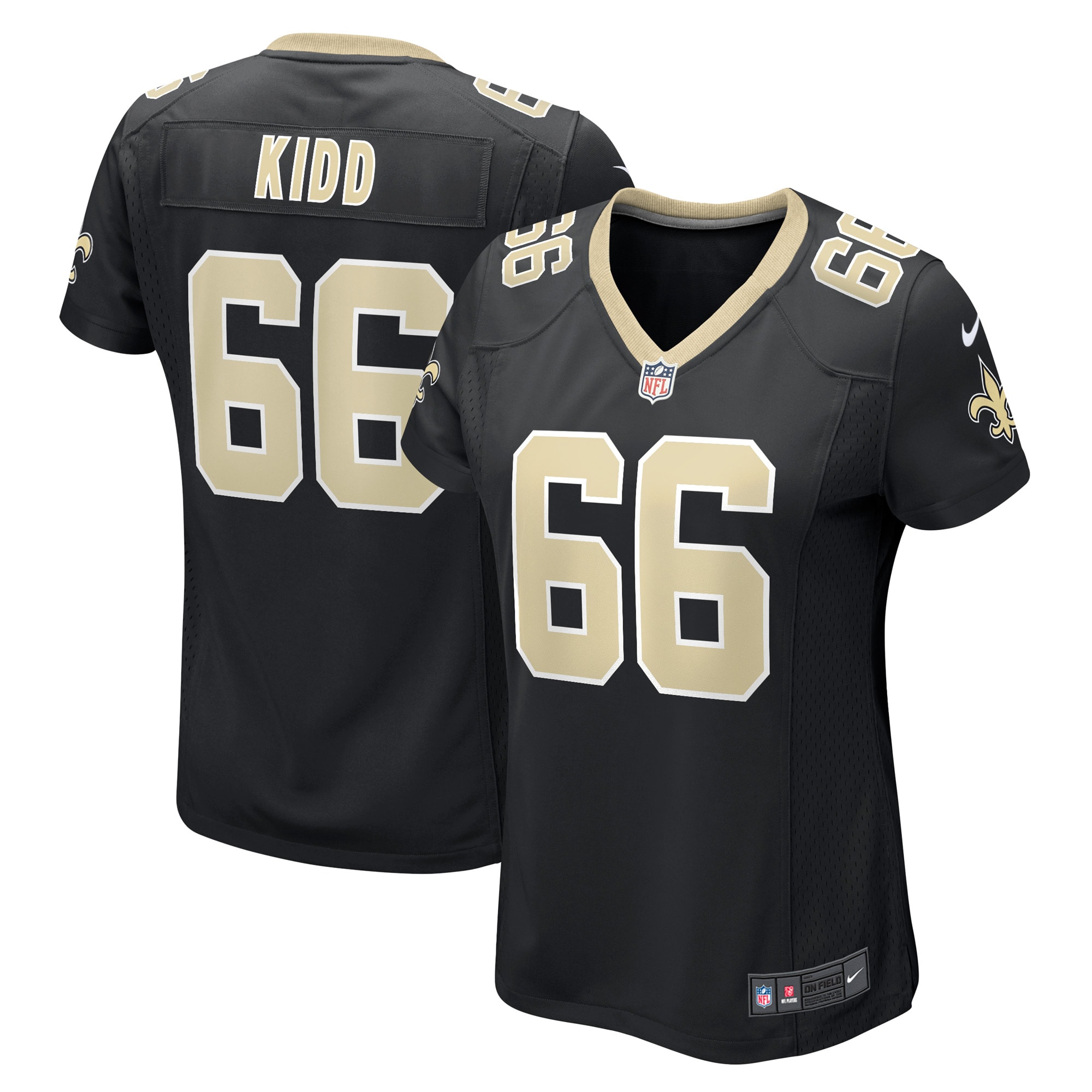 Women's New Orleans Saints Lewis Kidd Black Game Player Jersey JS6024 Saliibo