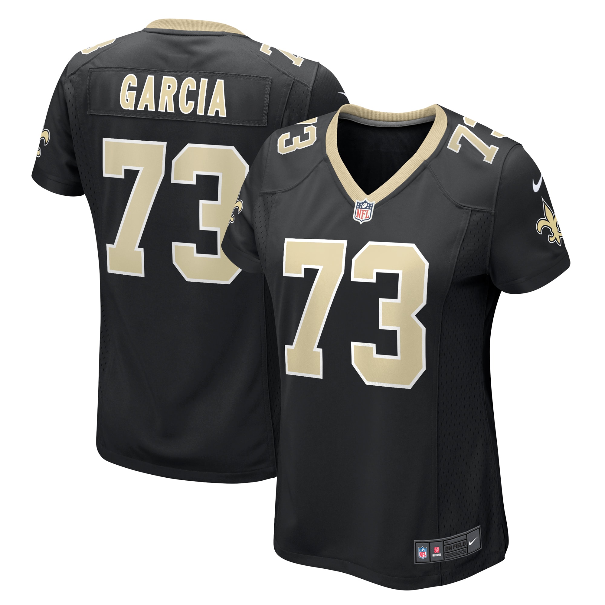 Women's New Orleans Saints Max Garcia Black Team Game Jersey JS4101 Saliibo