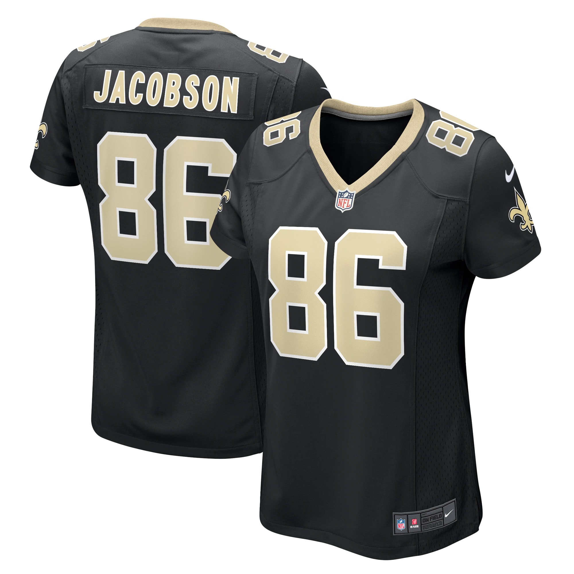 Women's New Orleans Saints Michael Jacobson Black Game Jersey JS7284 Saliibo