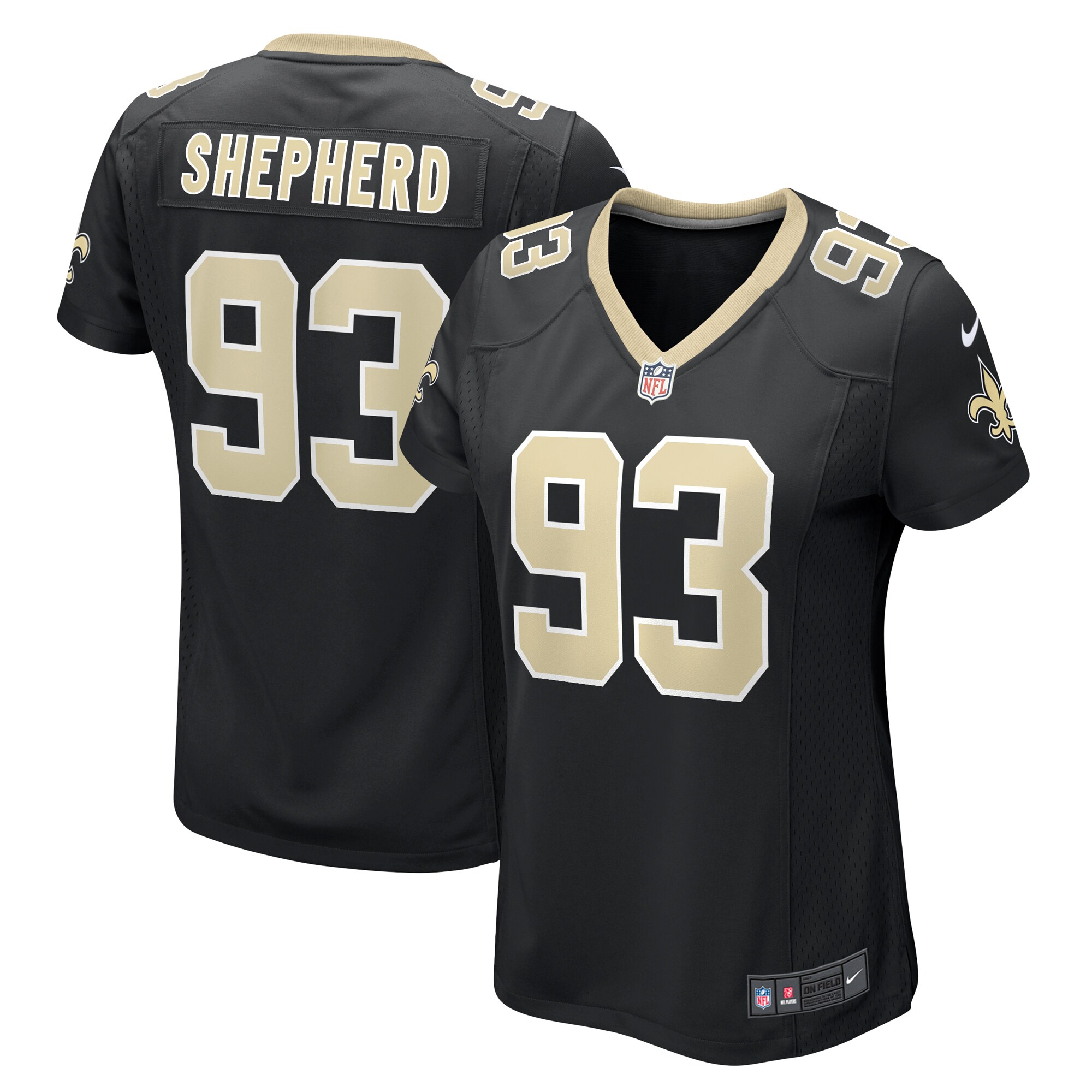 Women's New Orleans Saints Nathan Shepherd Black Game Jersey JS6629 Saliibo