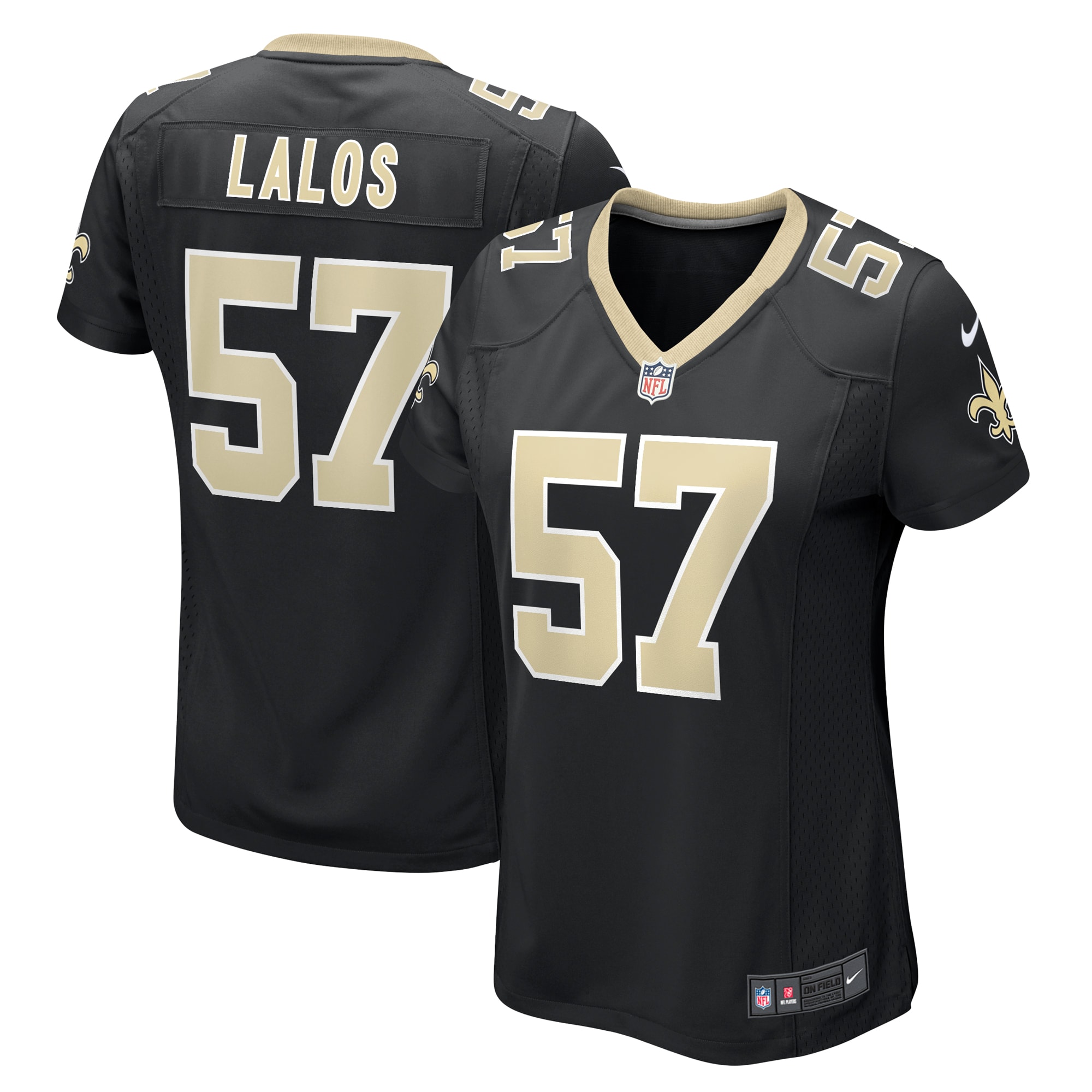Women's New Orleans Saints Niko Lalos Black Team Game Jersey JS3647 Saliibo