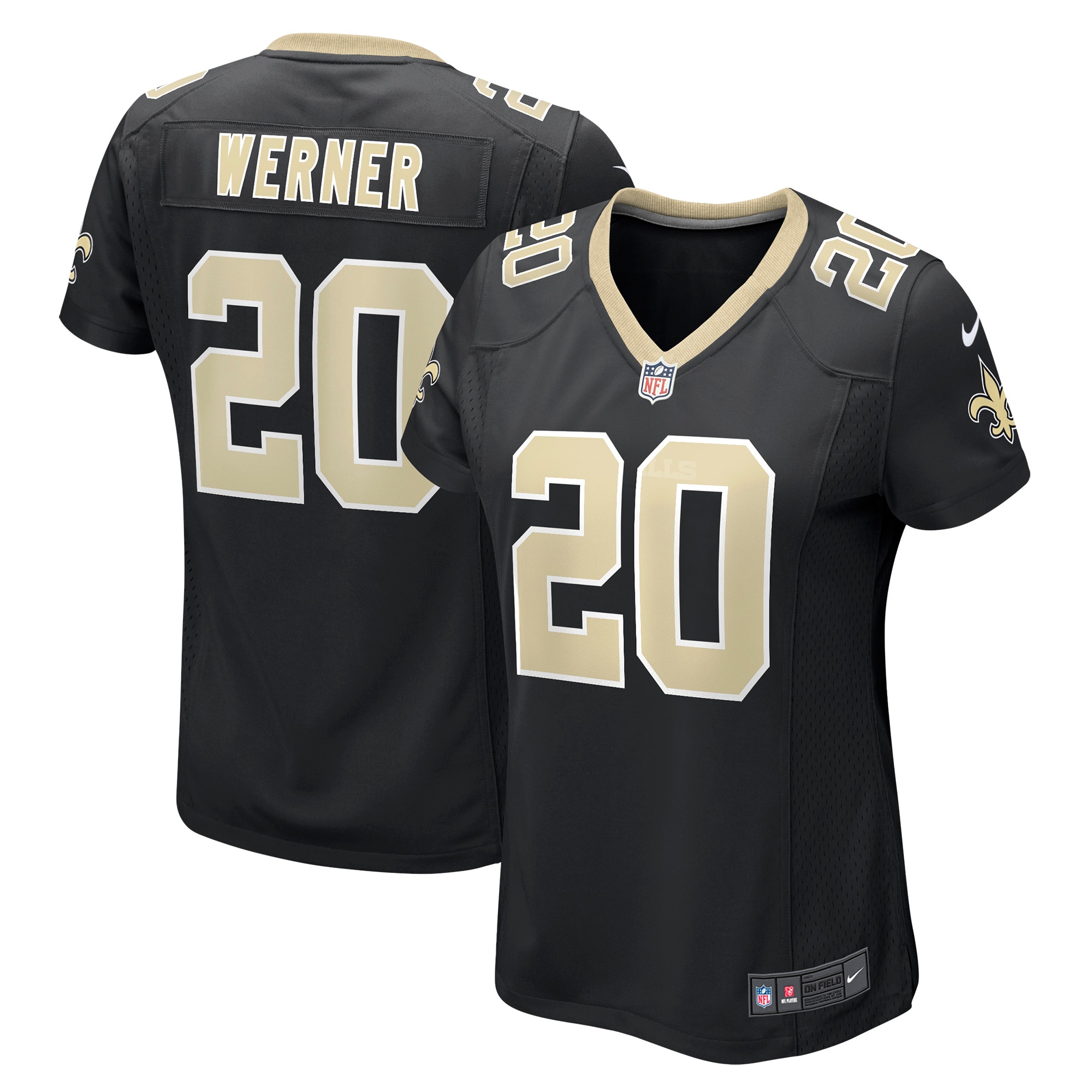 Women's New Orleans Saints Pete Werner Black Game Jersey JS1678 Saliibo
