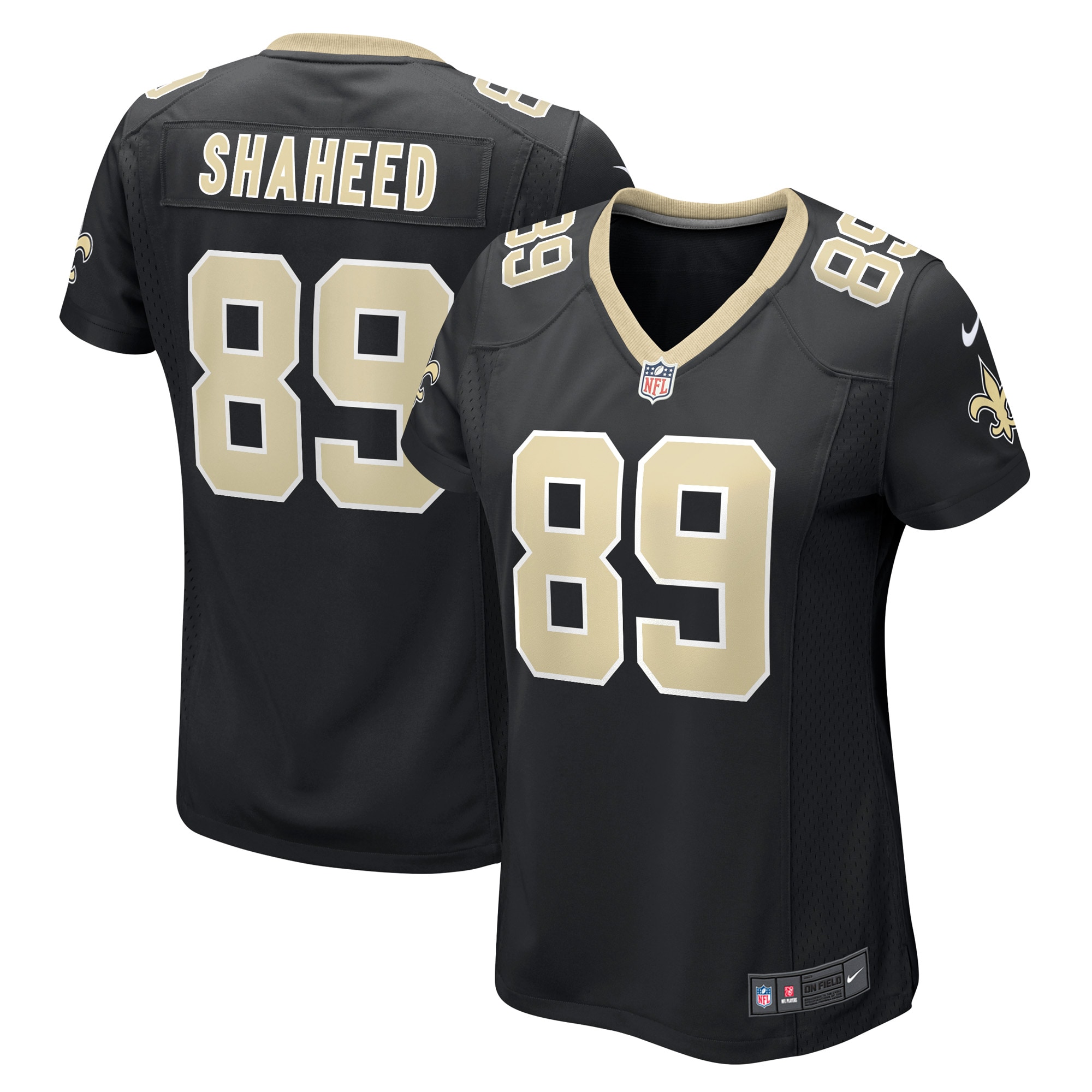 Women's New Orleans Saints Rashid Shaheed Black Game Player Jersey JS1636 Saliibo