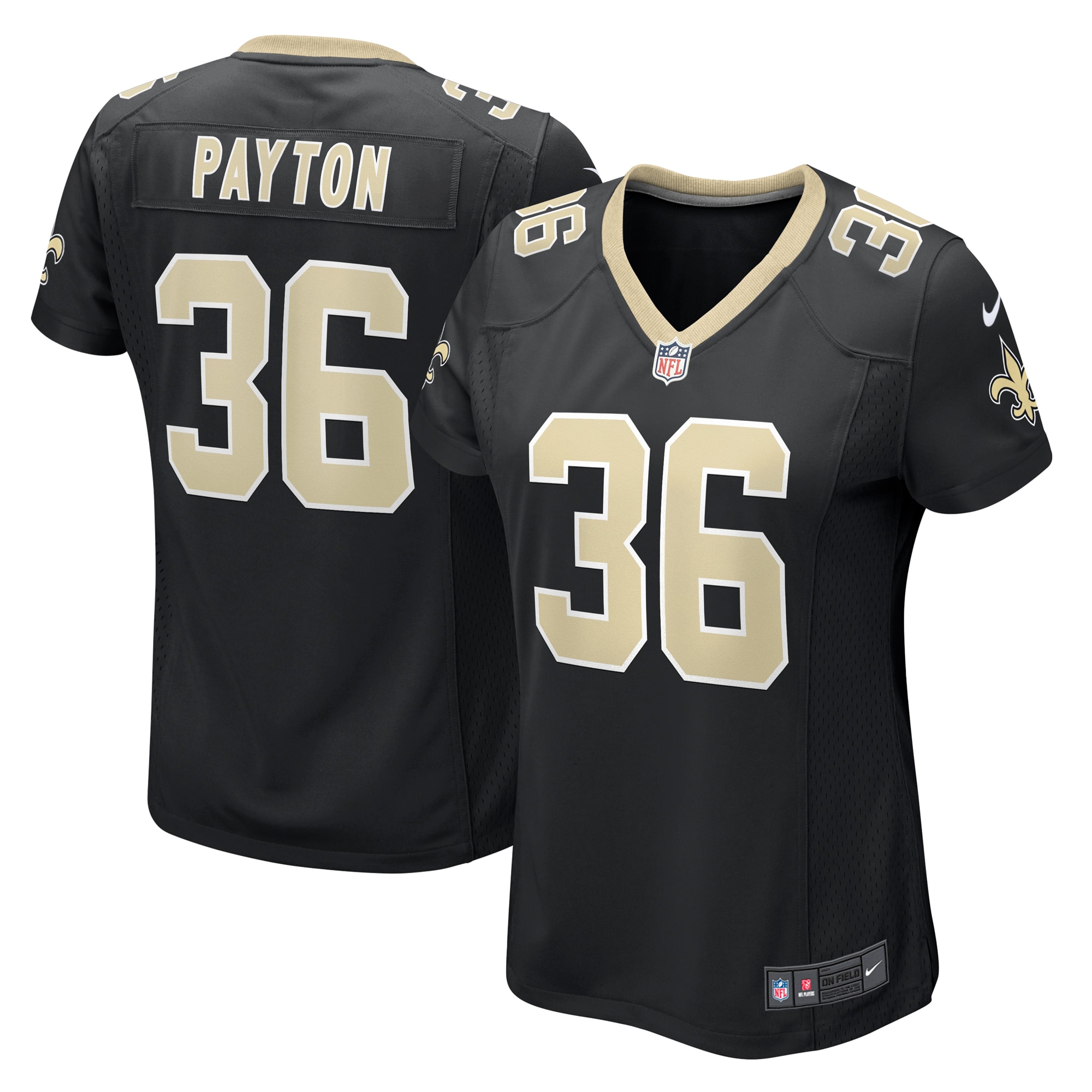Women's New Orleans Saints Rico Payton Black Game Jersey JS9603 Saliibo