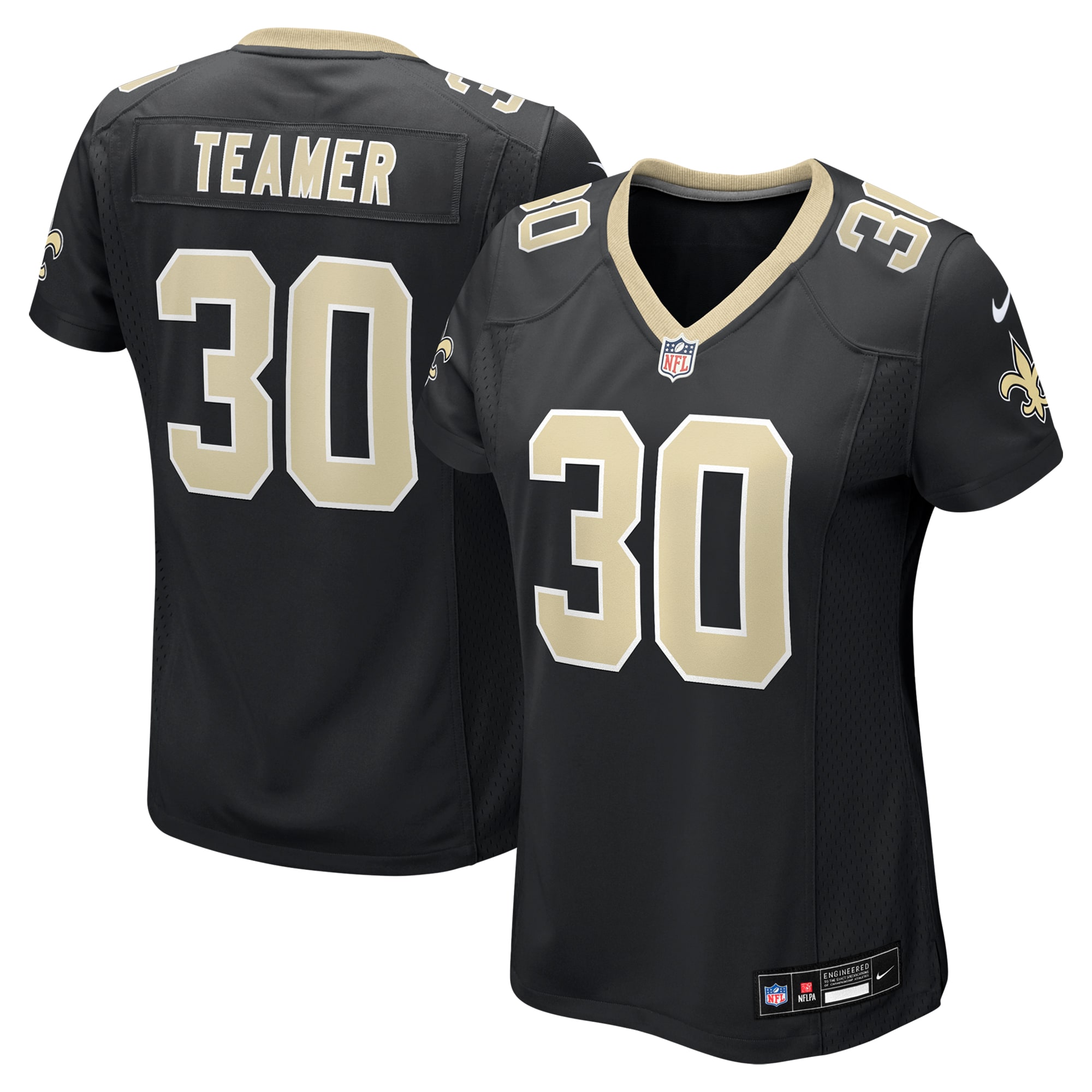 Women's New Orleans Saints Roderic Teamer Black Game Jersey JS9359 Saliibo