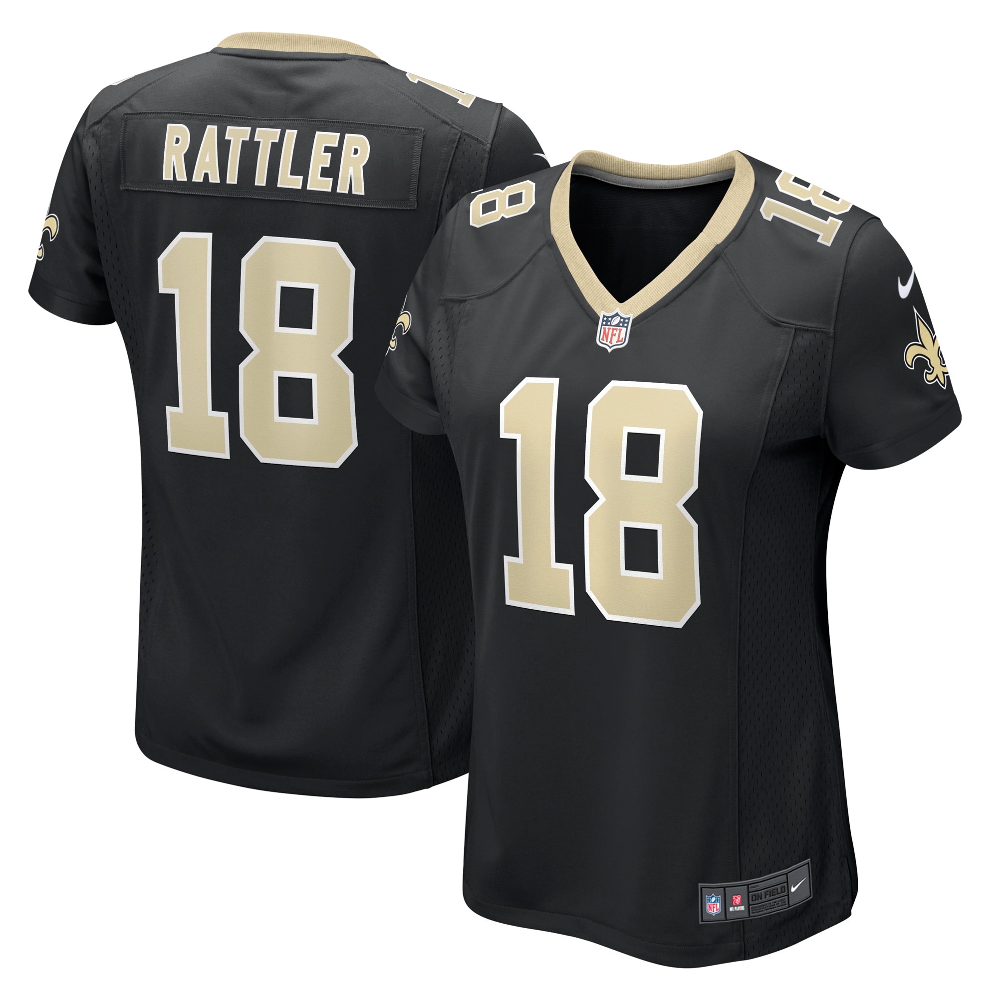 Women's New Orleans Saints Spencer Rattler Black Game Jersey JS9763 Saliibo