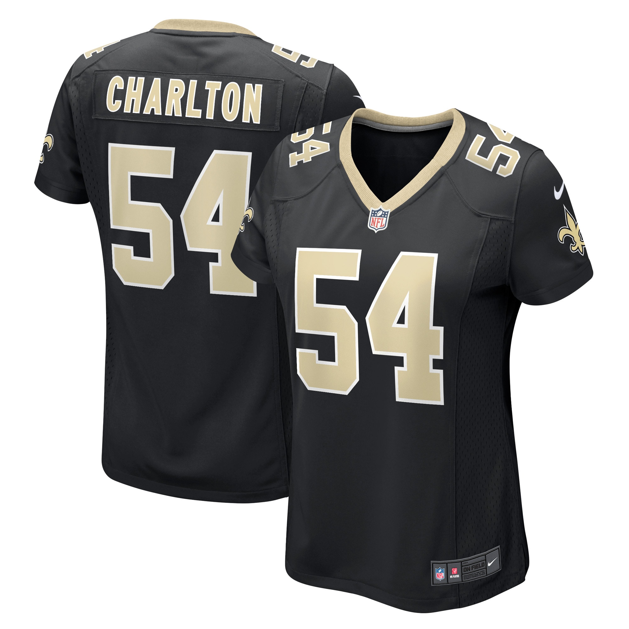 Women's New Orleans Saints Taco Charlton Black Game Player Jersey JS9770 Saliibo