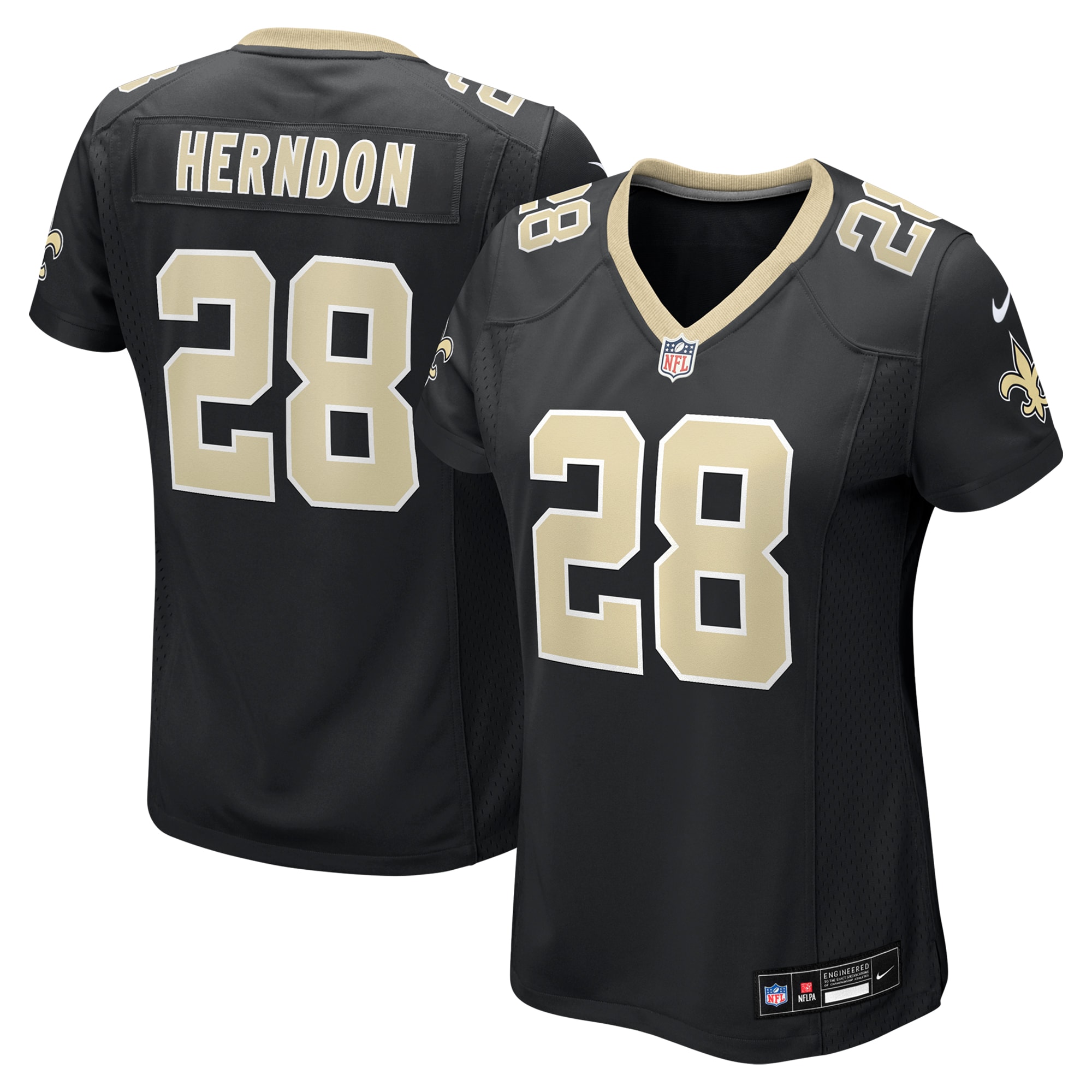Women's New Orleans Saints Tre Herndon Black Game Jersey JS9568 Saliibo
