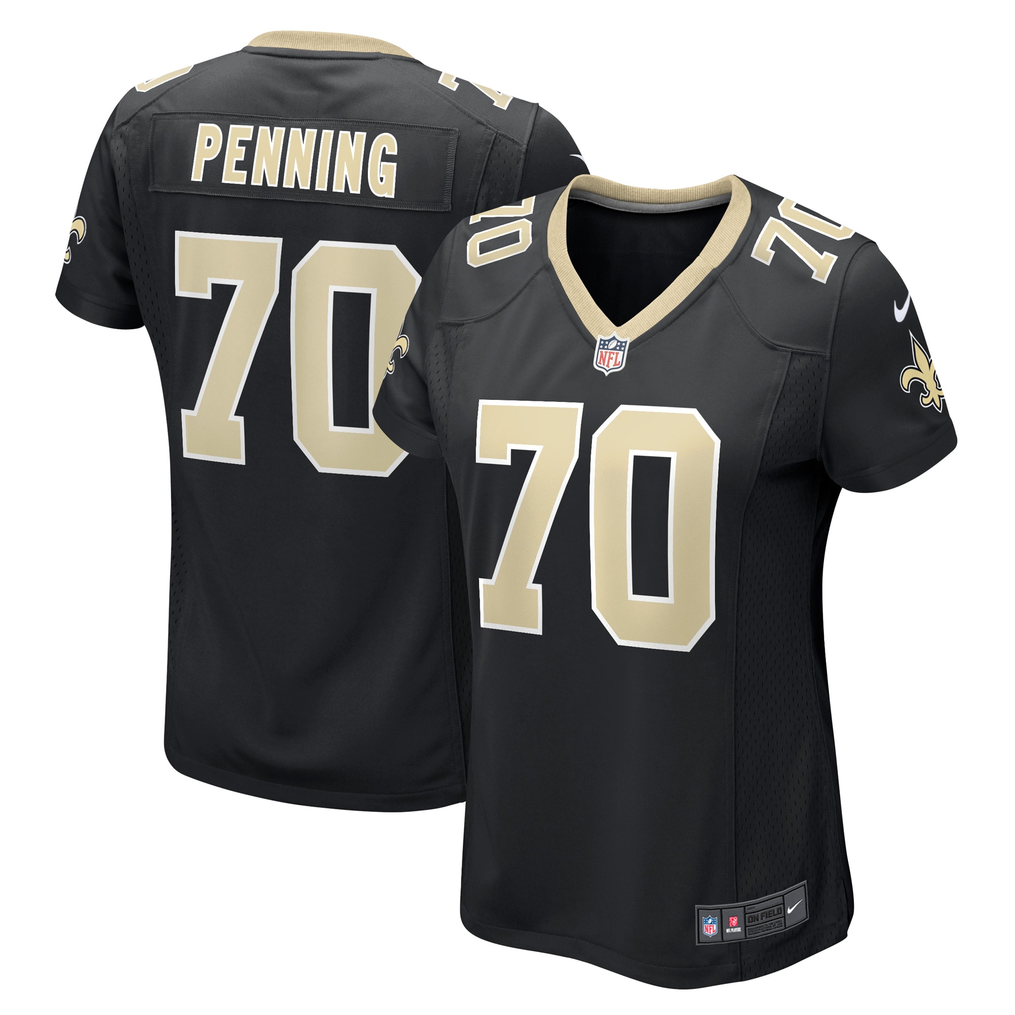 Women's New Orleans Saints Trevor Penning Black Game Player Jersey JS8785 Saliibo