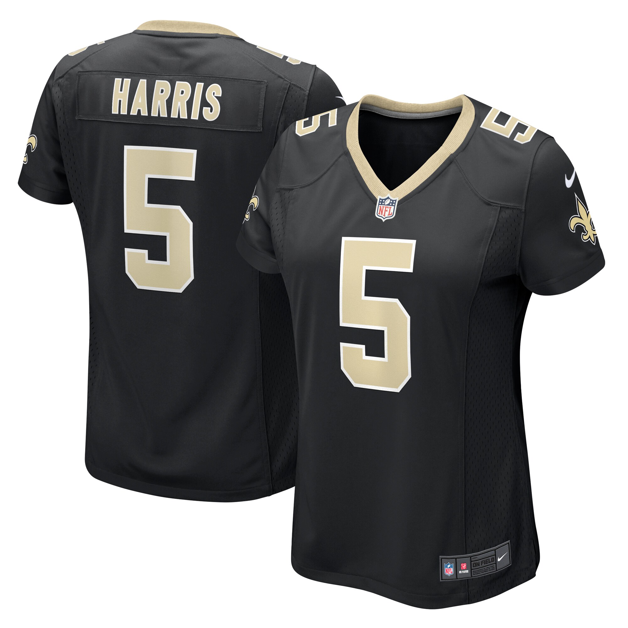 Women's New Orleans Saints Will Harris Black Game Jersey JS6855 Saliibo