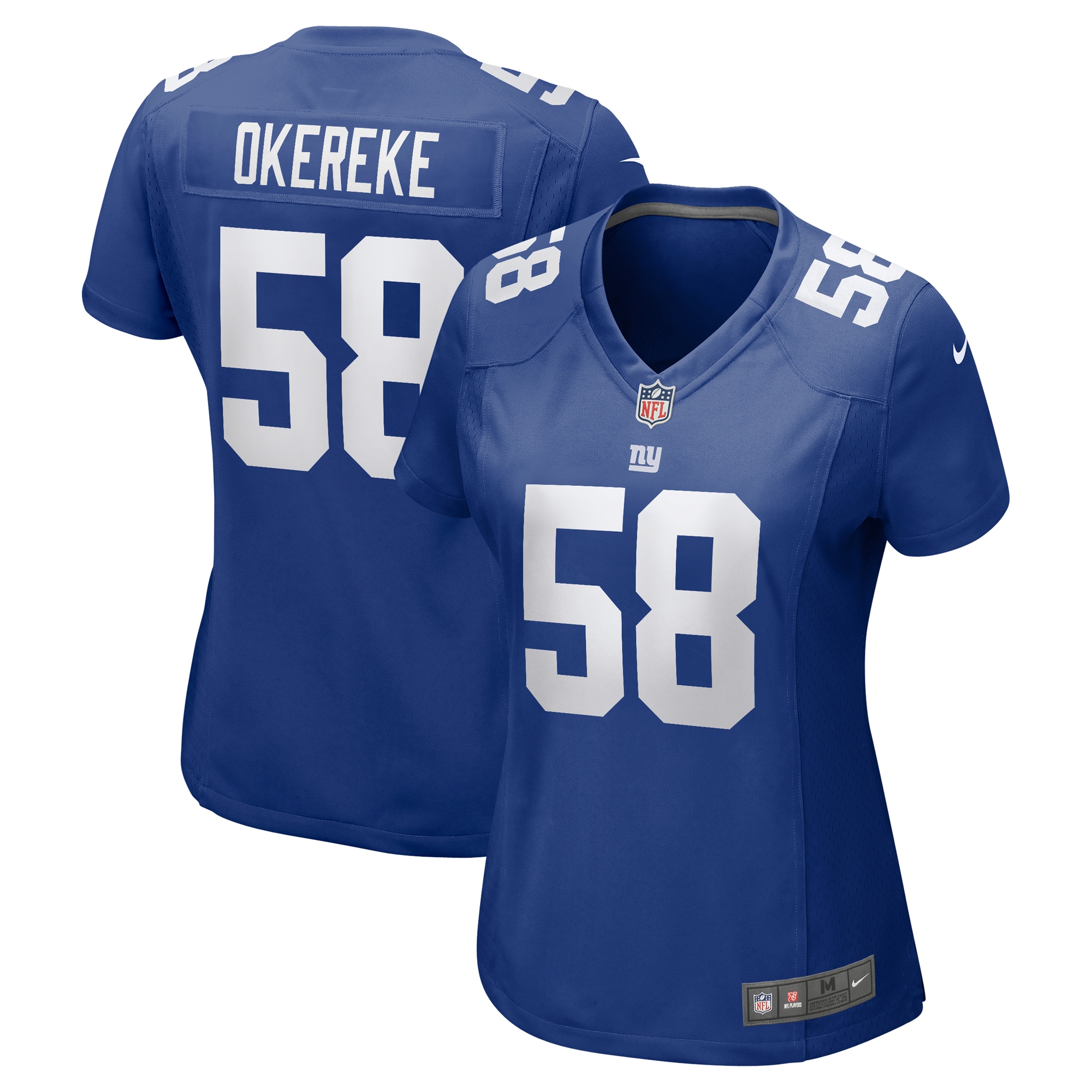 Women's New York Giants Bobby Okereke Royal Game Player Jersey JS7239 Saliibo