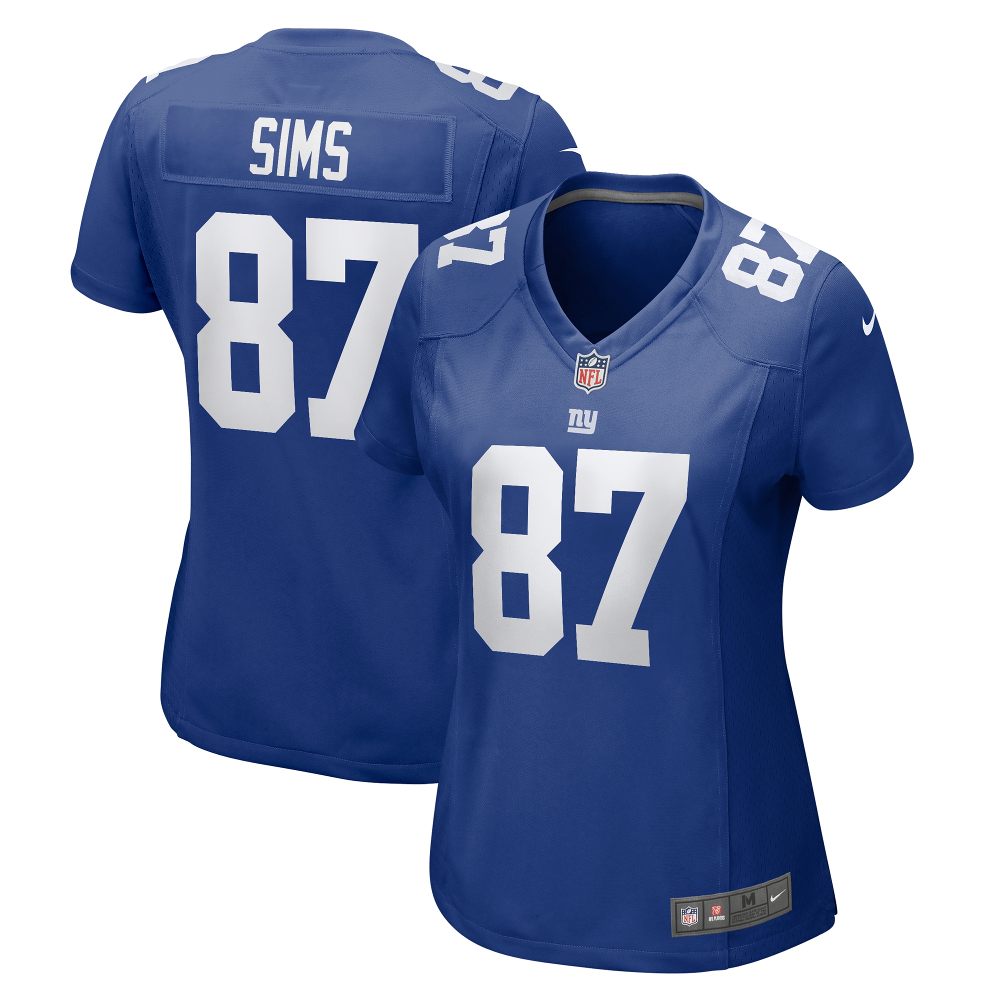 Women's New York Giants Cam Sims Royal Game Jersey JS2826 Saliibo