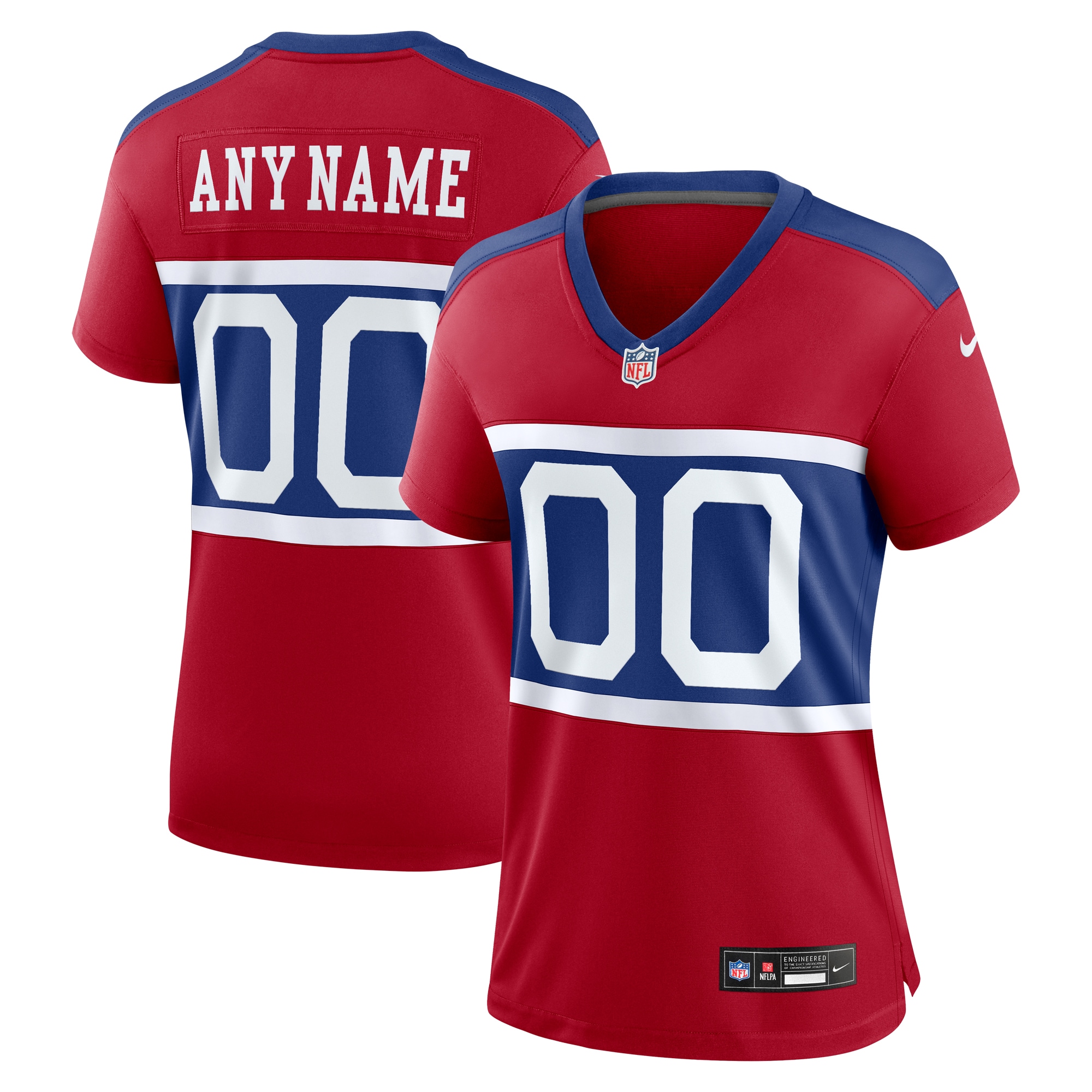 Women's New York Giants Century Red Alternate Game Custom Jersey JS3126 Saliibo
