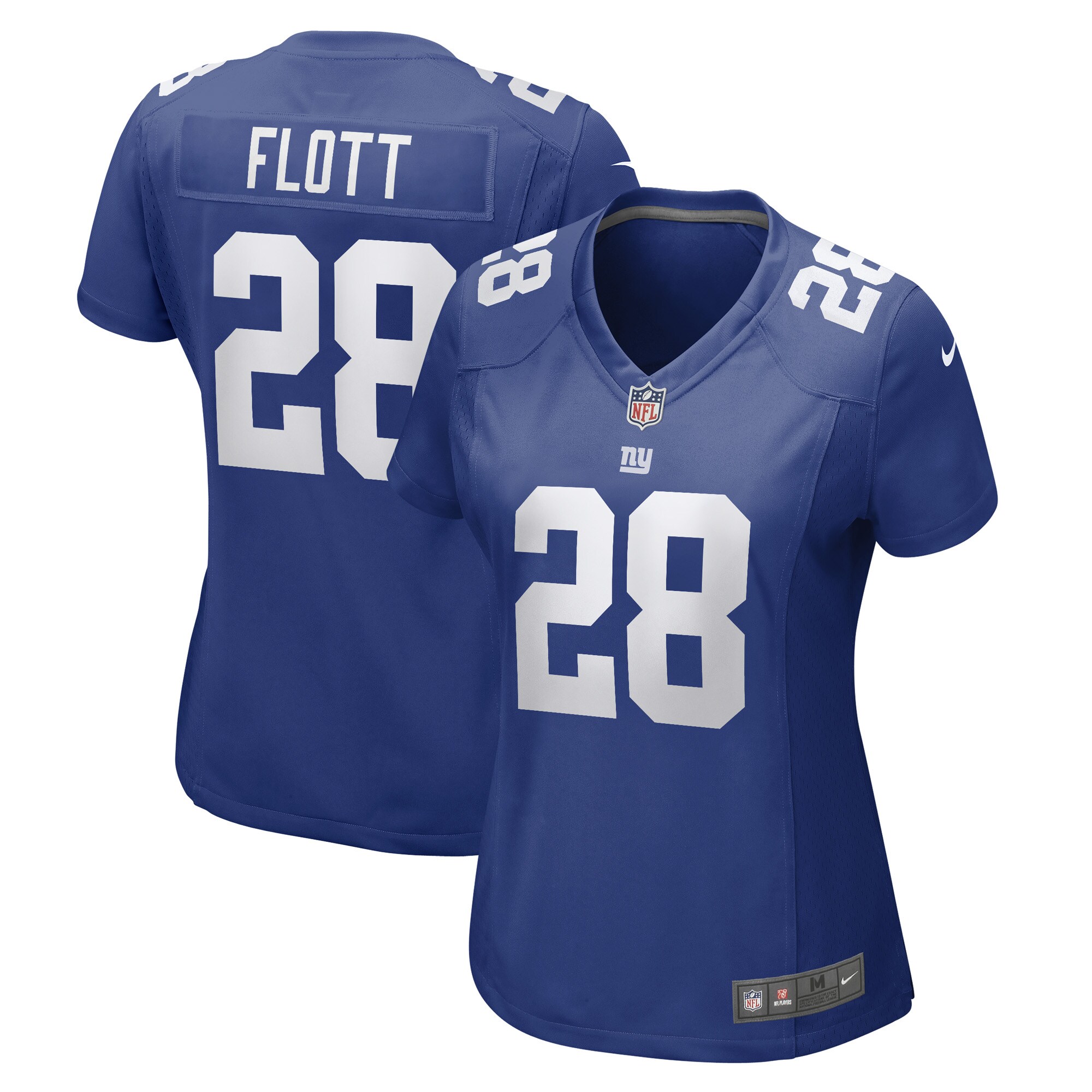Women's New York Giants Cor'Dale Flott Royal Game Player Jersey JS9399 Saliibo