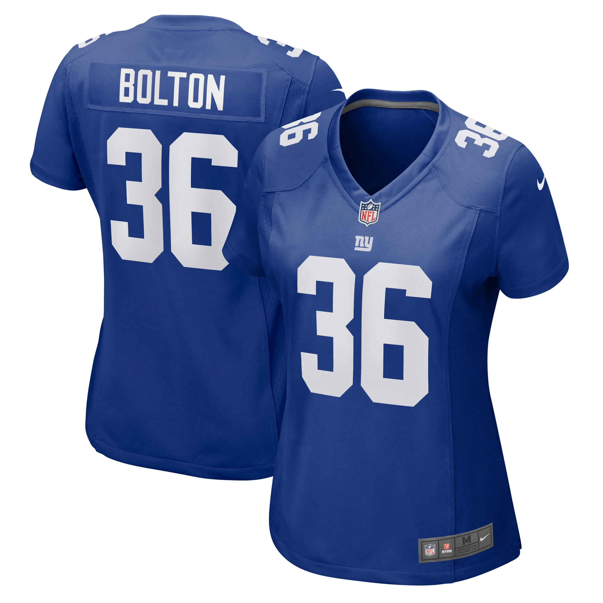 Women's New York Giants Curtis Bolton Royal Game Jersey JS3176 Saliibo