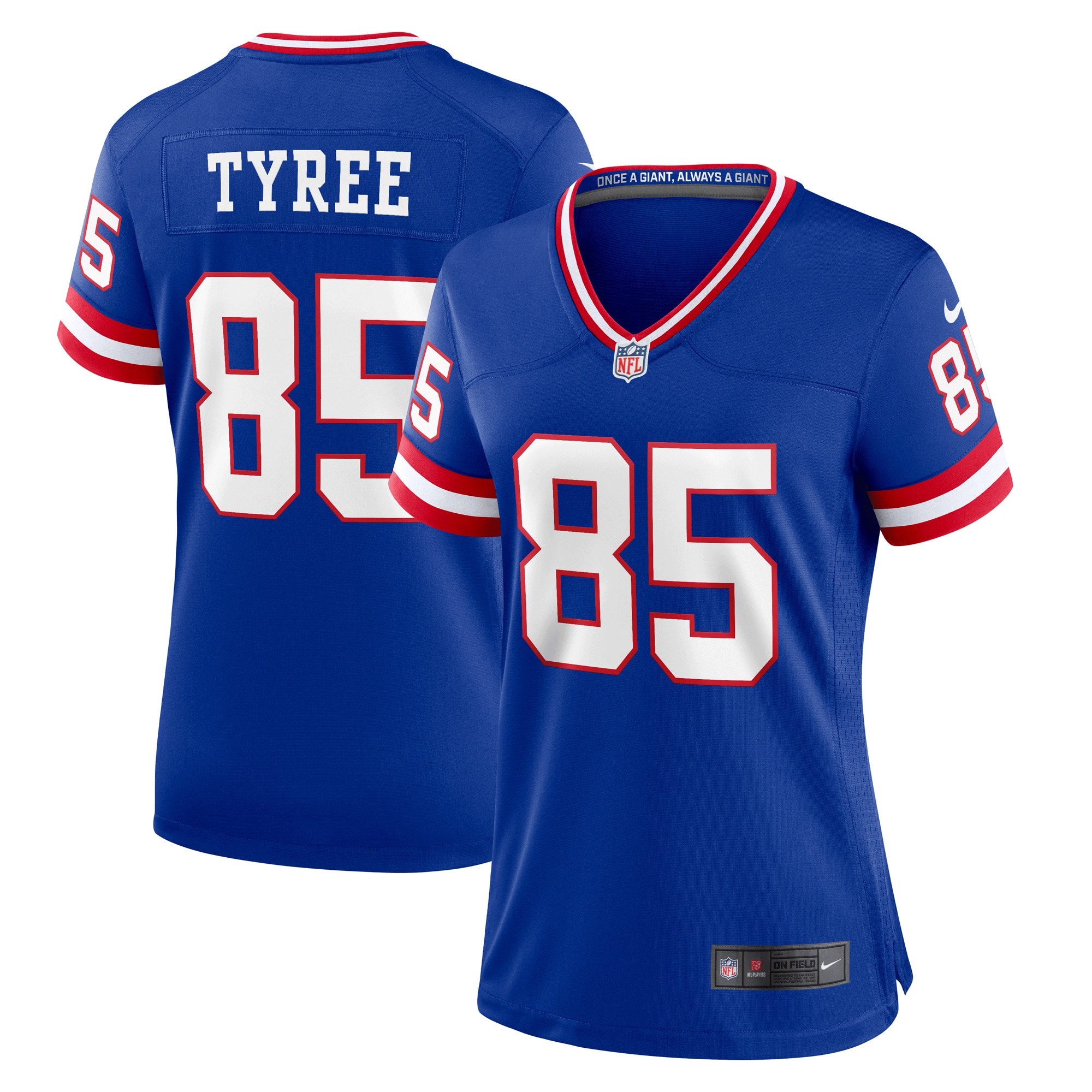 Women's New York Giants David Tyree Royal Classic Retired Player Game Jersey JS6633 Saliibo