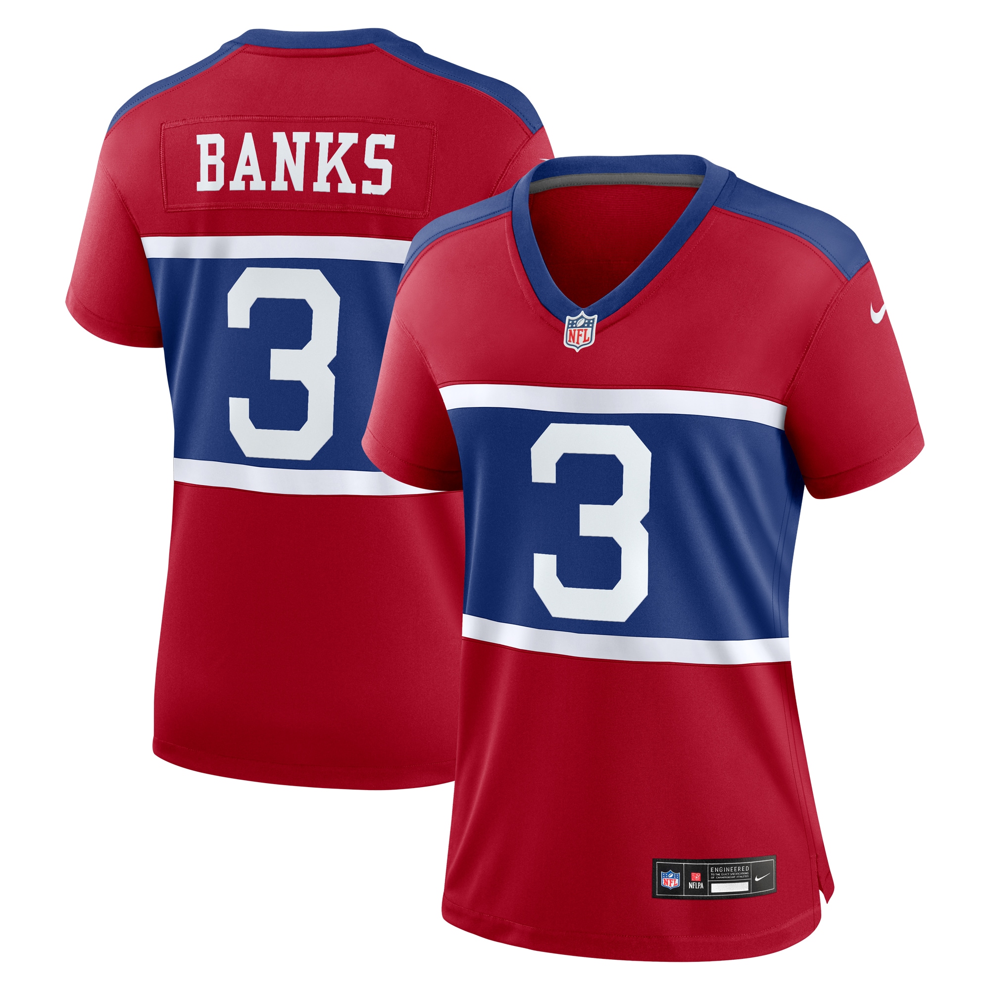 Women's New York Giants Deonte Banks Century Red Alternate Player Game Jersey JS9491 Saliibo