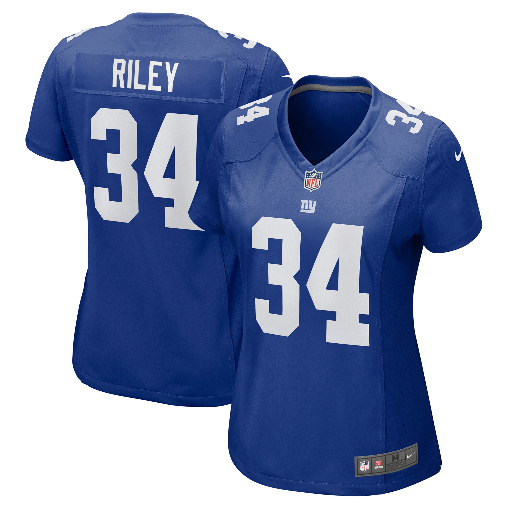 Women's New York Giants Elijah Riley Royal Game Jersey JS1174 Saliibo