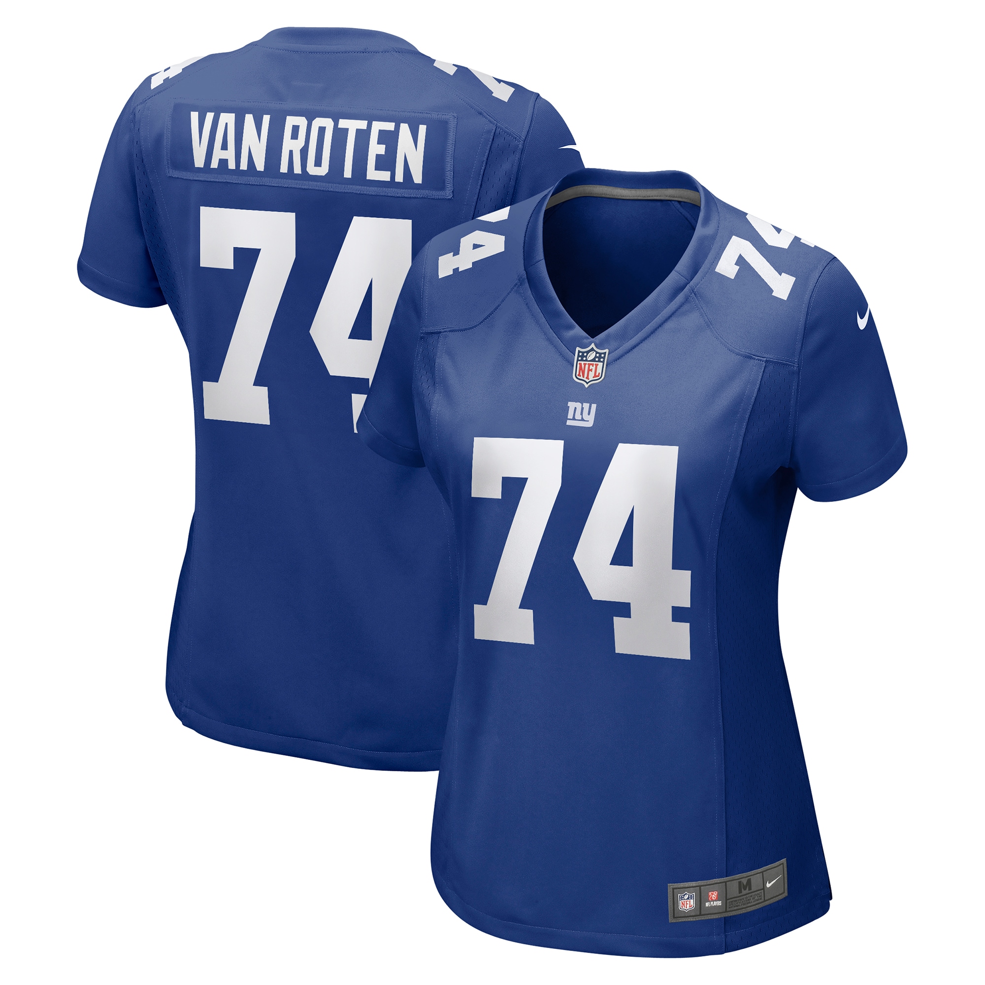 Women's New York Giants Greg Van Roten Royal Team Game Jersey JS2024 Saliibo