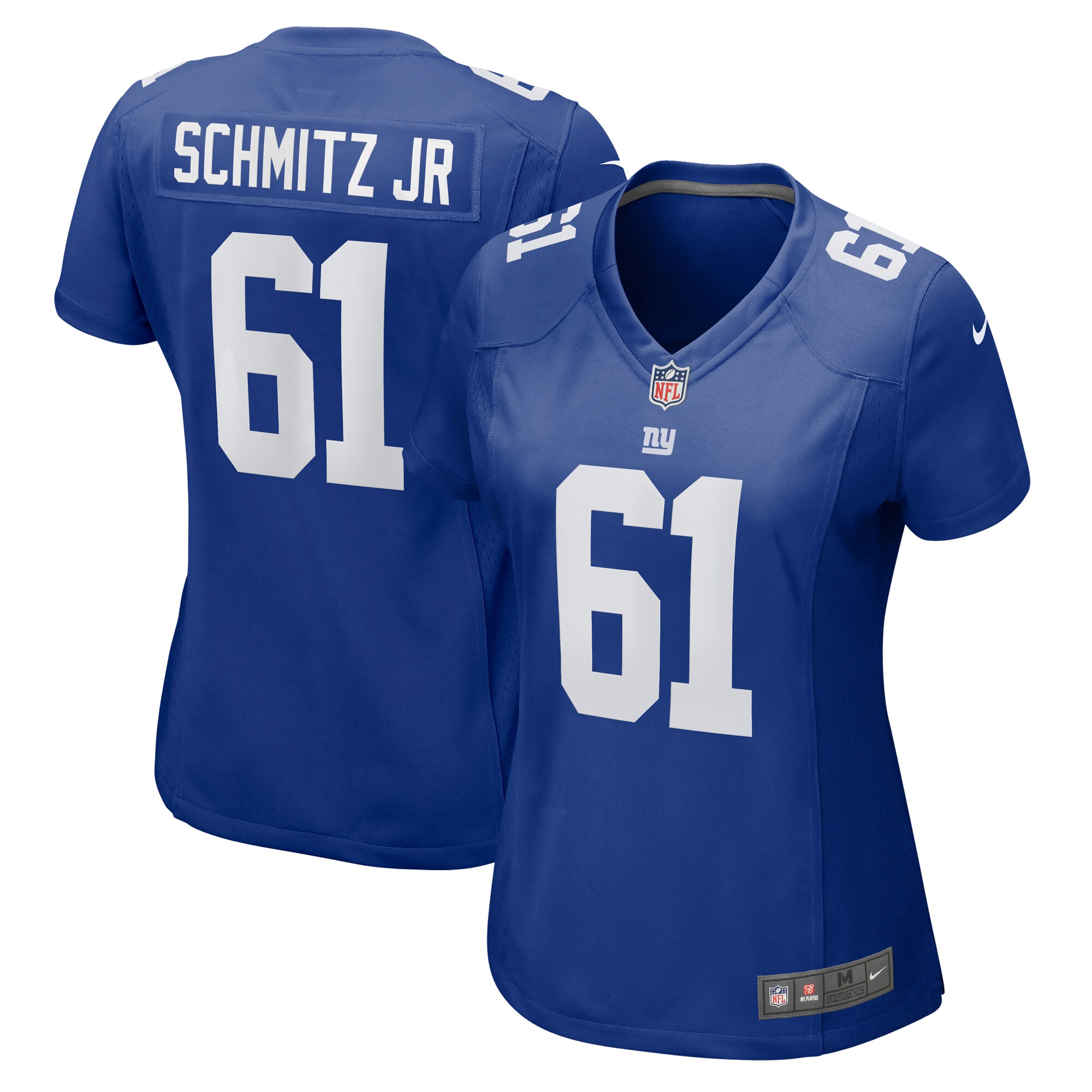 Women's New York Giants John Michael Schmitz Jr. Royal Game Jersey JS4937 Saliibo