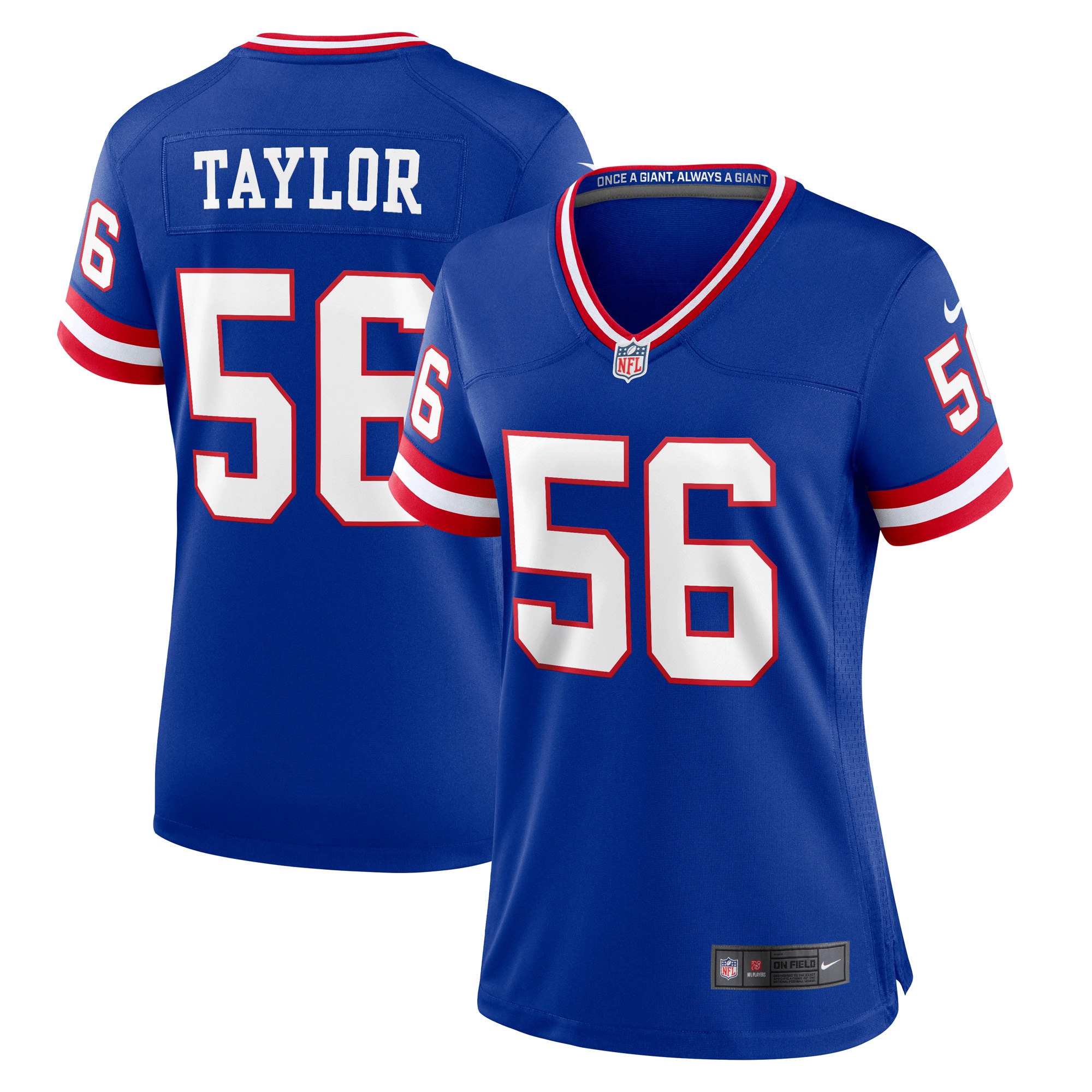 Women's New York Giants Lawrence Taylor Royal Classic Retired Player Game Jersey JS4759 Saliibo