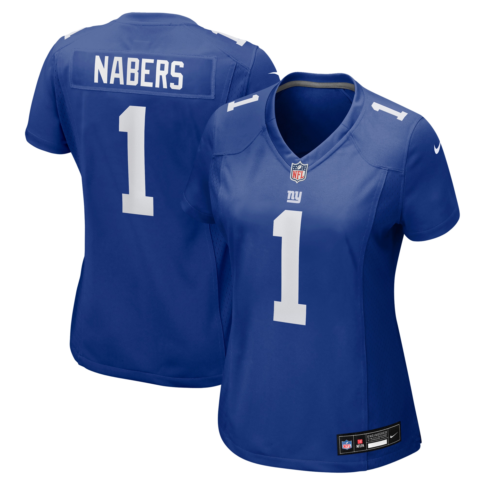 Women's New York Giants Malik Nabers Royal Game Jersey JS2525 Saliibo