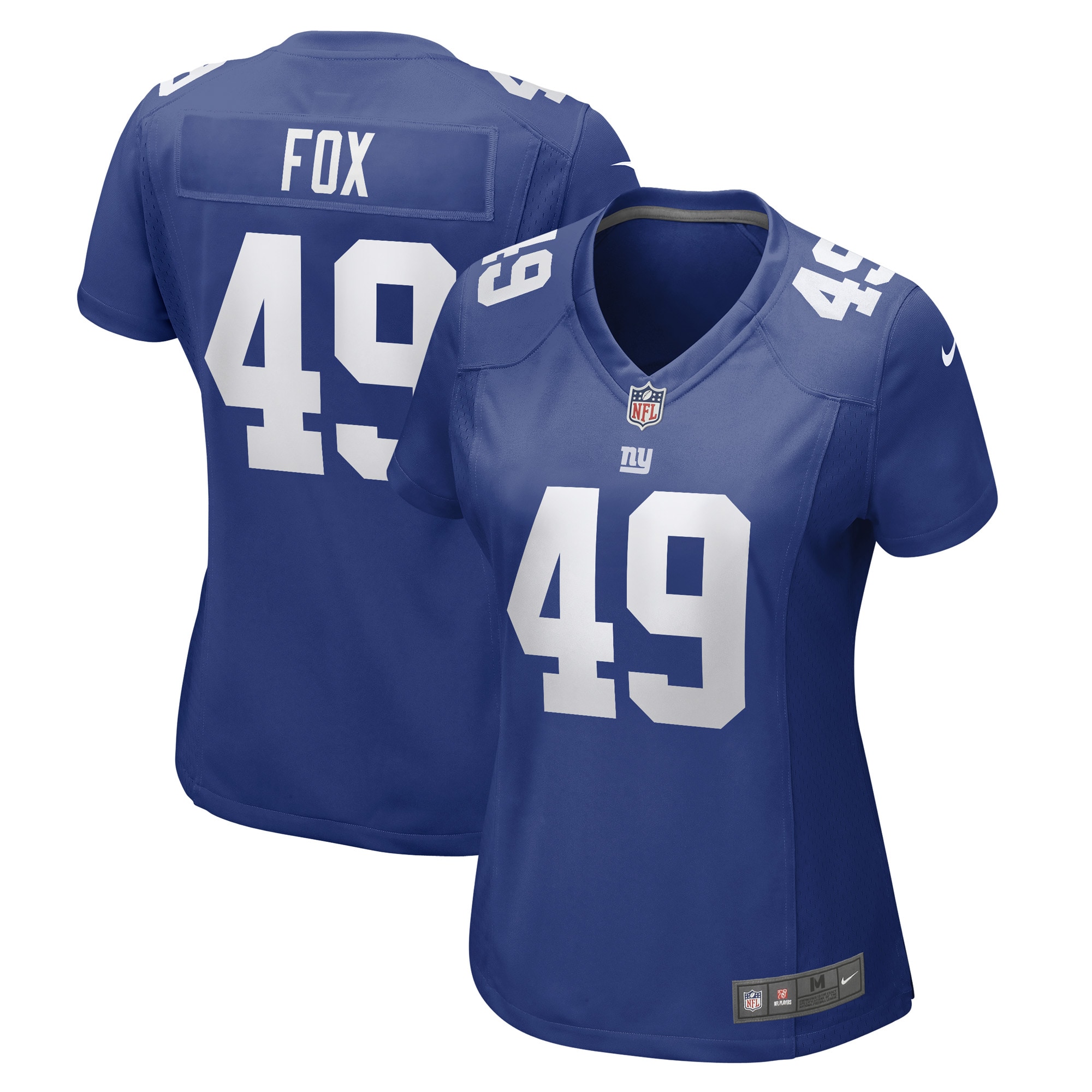 Women's New York Giants Tomon Fox Royal Game Player Jersey JS4288 Saliibo