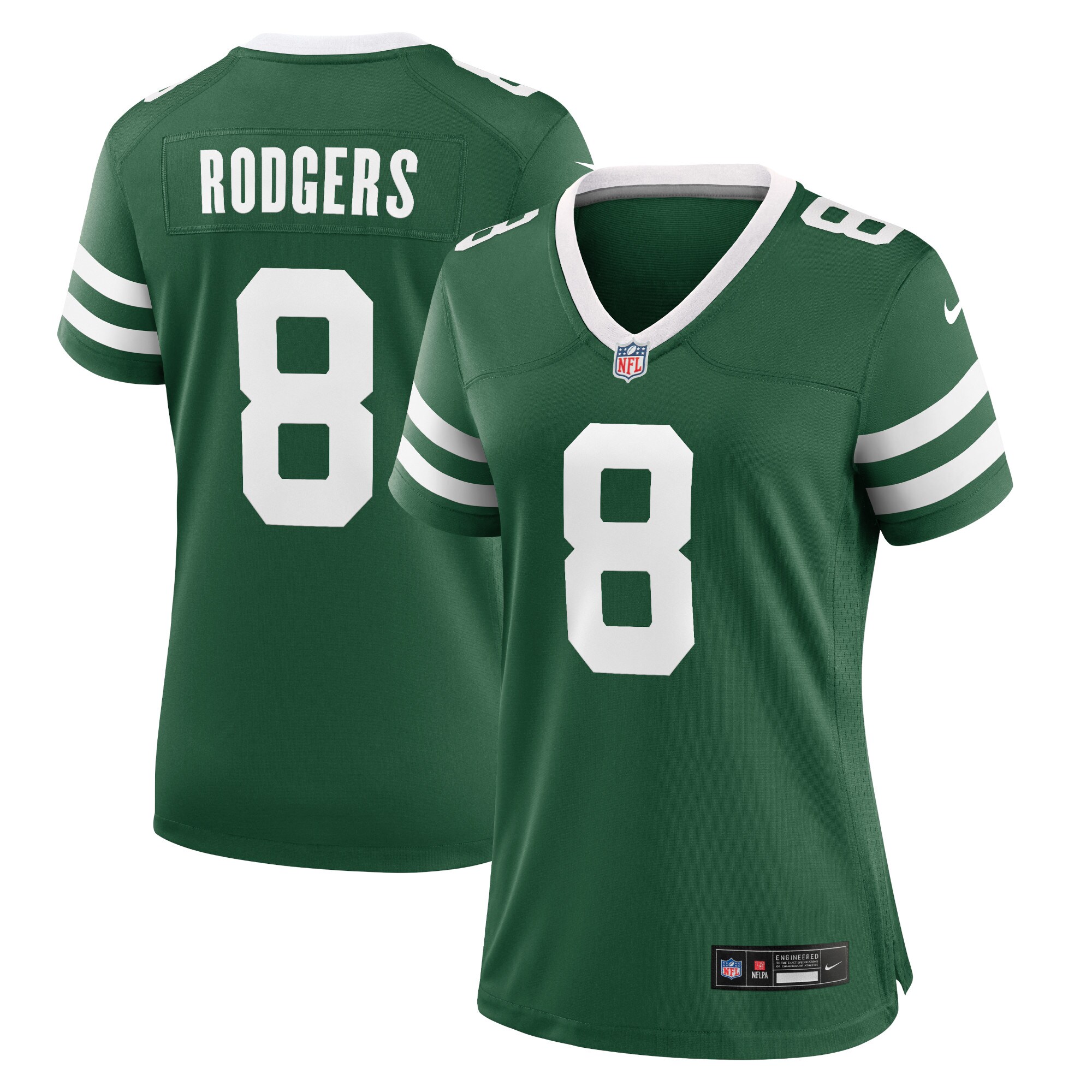 Women's New York Jets Aaron Rodgers Legacy Green Game Jersey JS1318 Saliibo