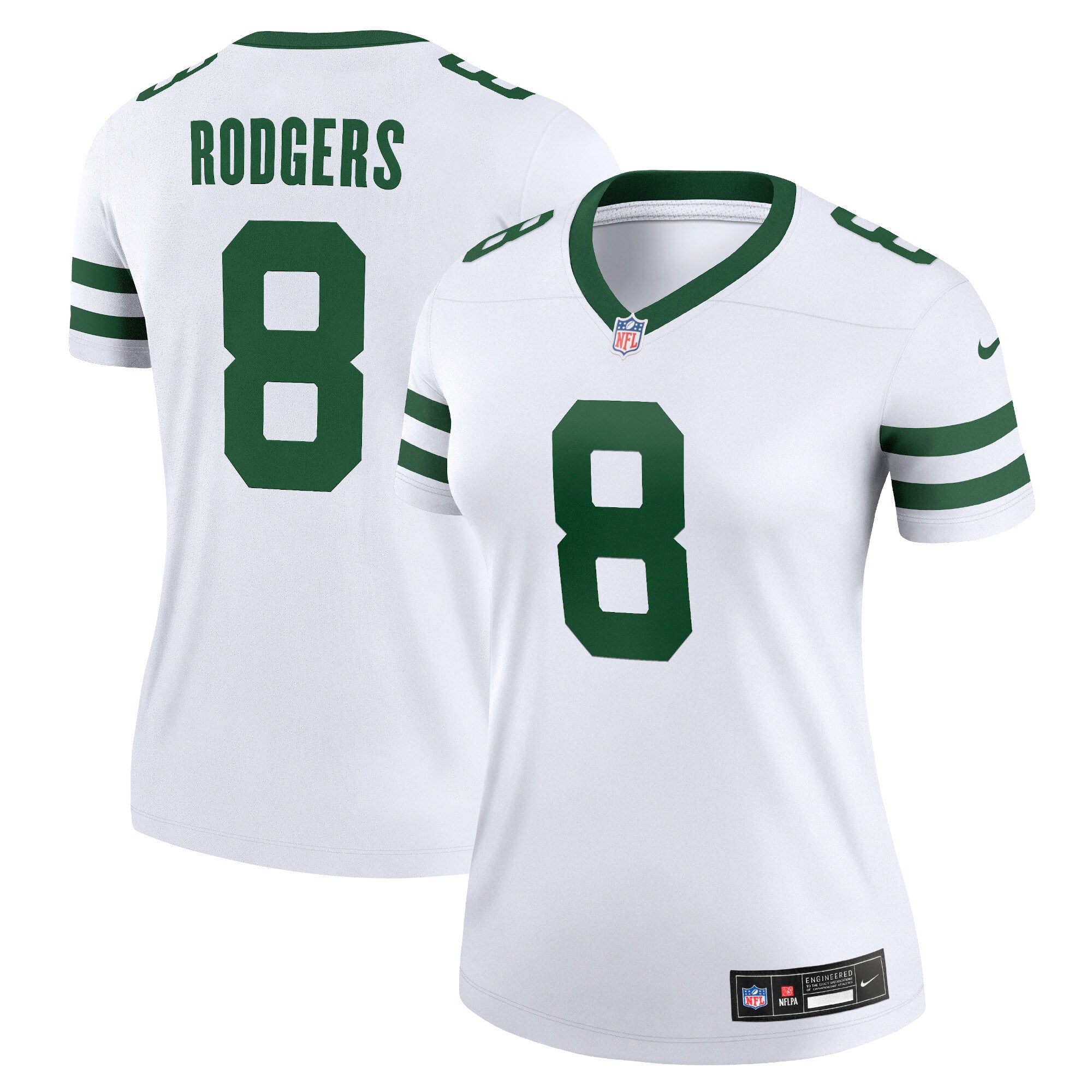 Women's New York Jets Aaron Rodgers Legacy White Legend Player Performance Top JS2773 Saliibo